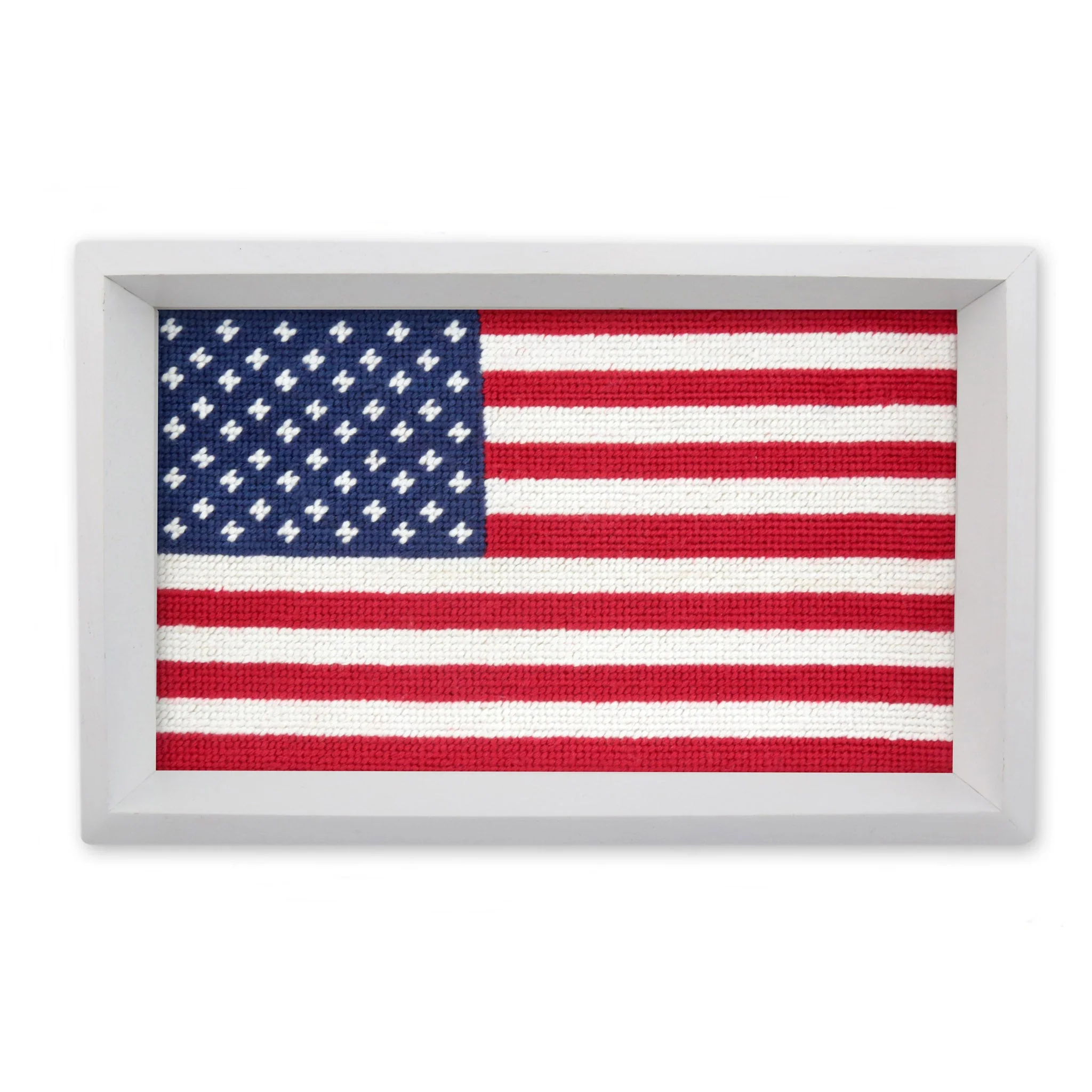 Big American Flag Valet Tray (White Wood)