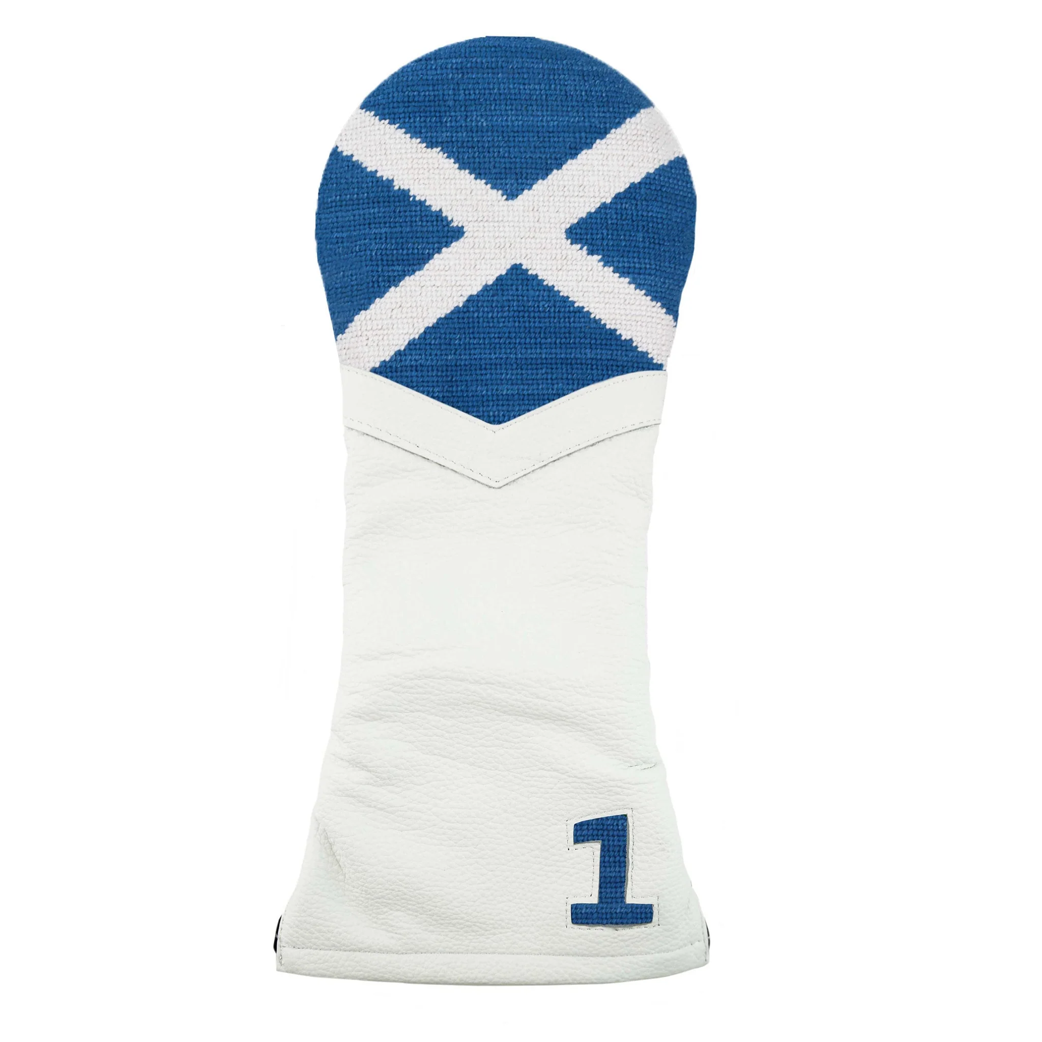 Big Scottish Flag Driver Headcover (White Leather)