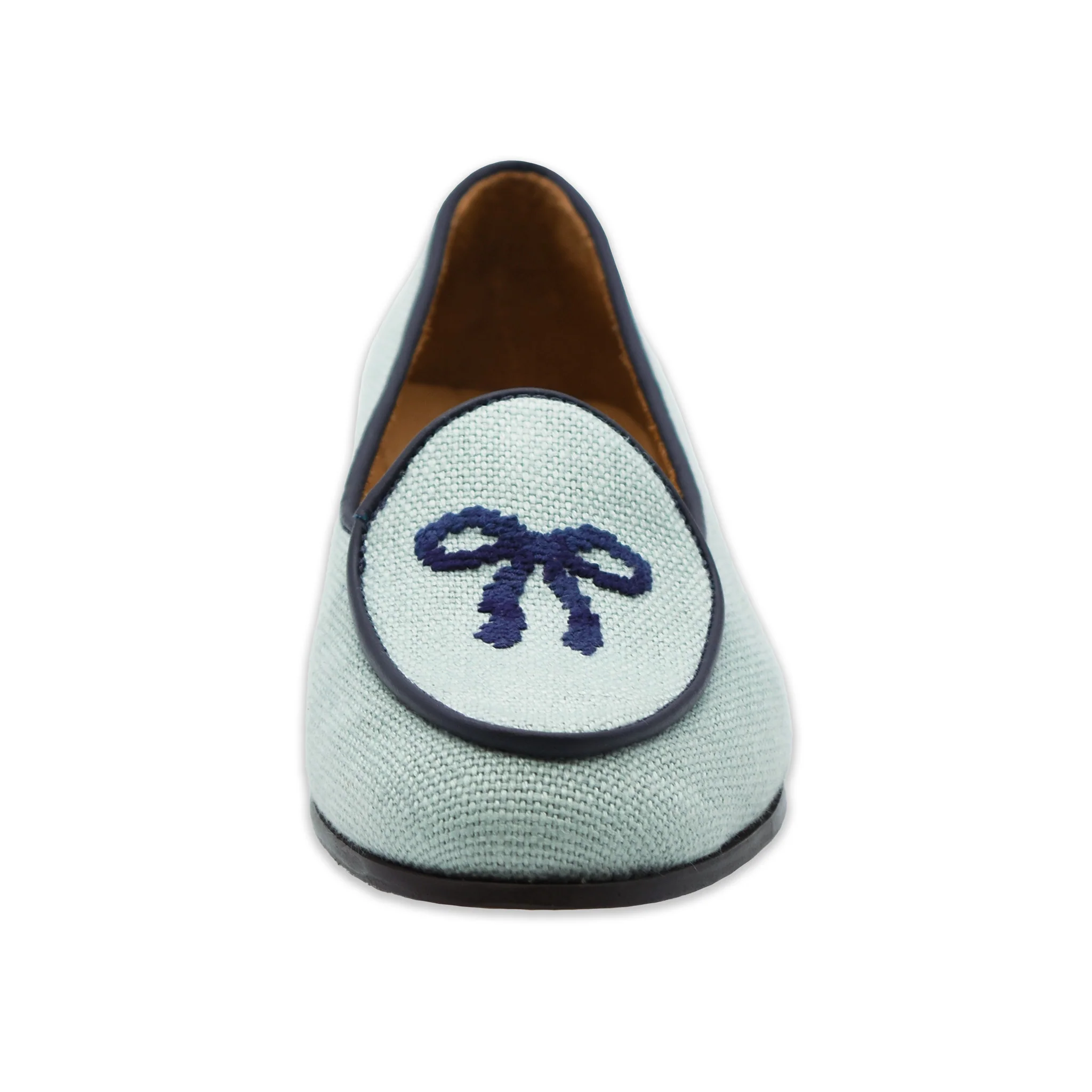 Bow Women's Linen Belgian Loafers (Mist Linen) - Image 2