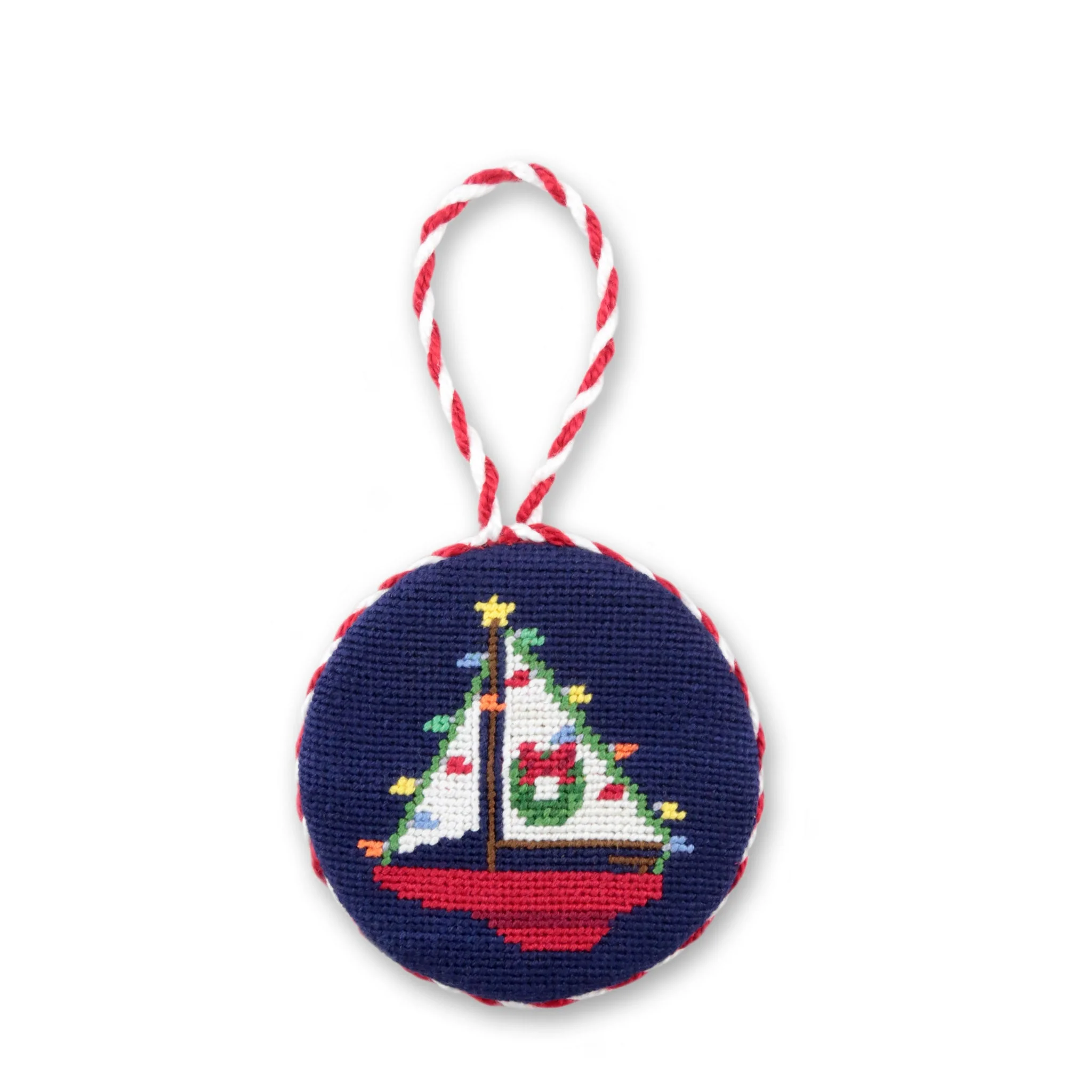 Christmas Sailboat Ornament (Dark Navy)