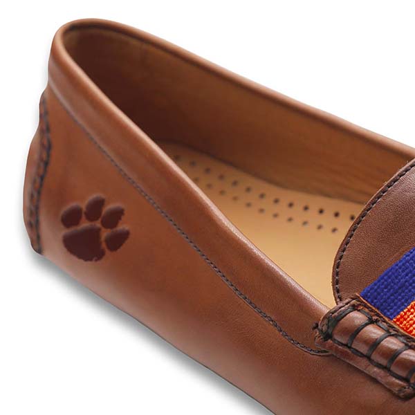 Clemson Surcingle Driving Shoes (Purple-Orange) (Chestnut Leather-Logo) - Image 3