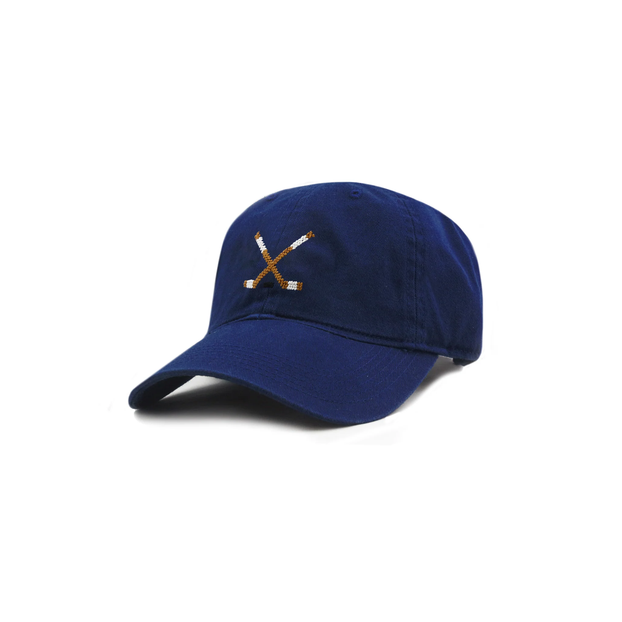 Crossed Hockey Sticks Small Fit Hat (Navy)