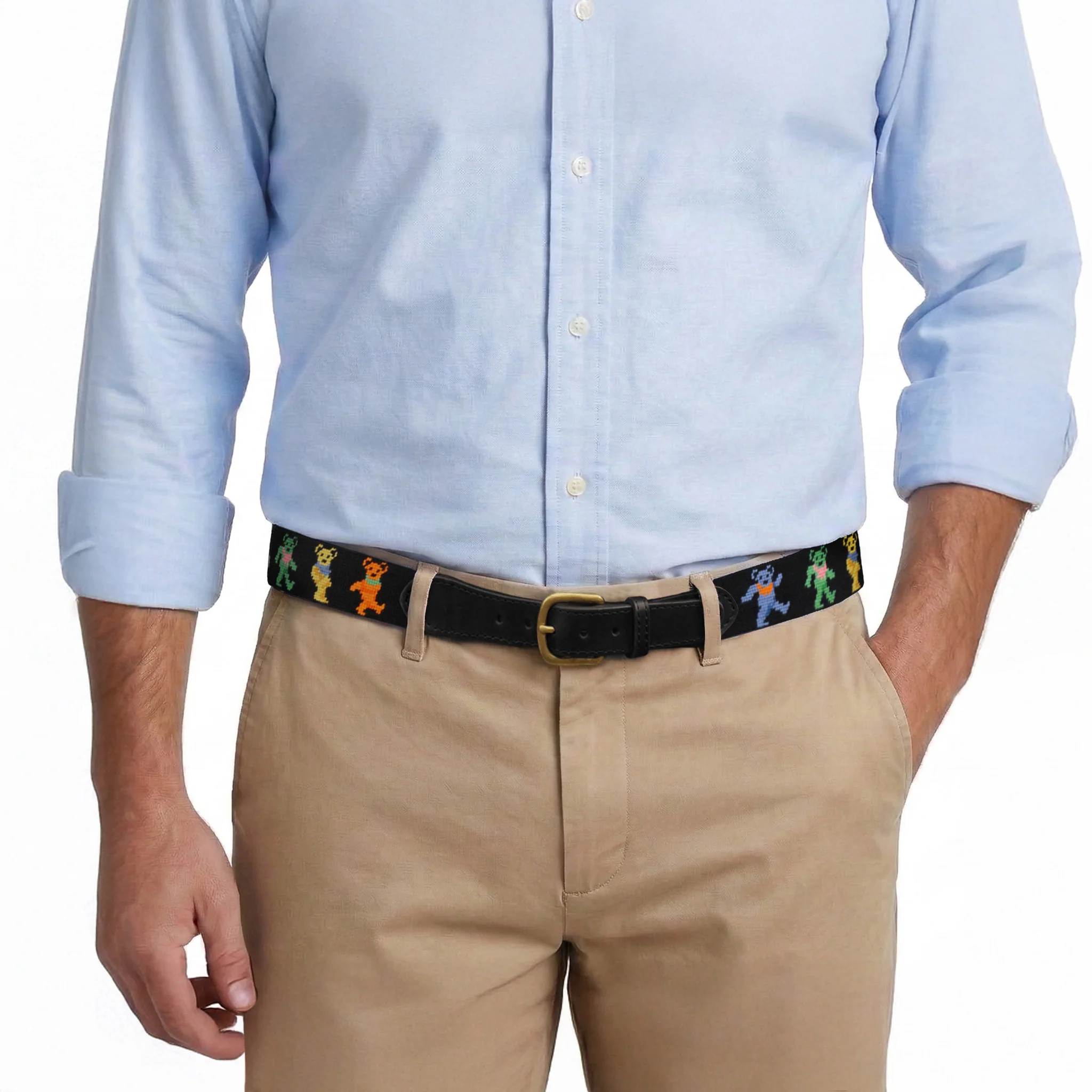 Dancing Bears Belt (Black) (Black Leather) - Image 4