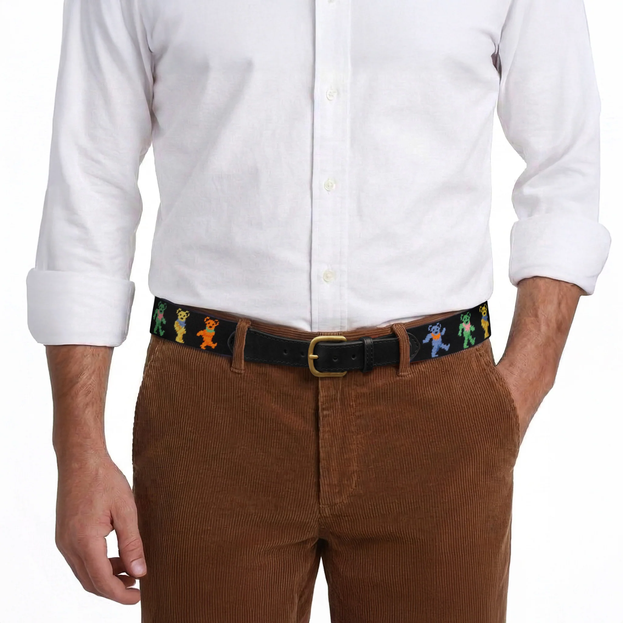 Dancing Bears Belt (Black) (Black Leather) - Image 8