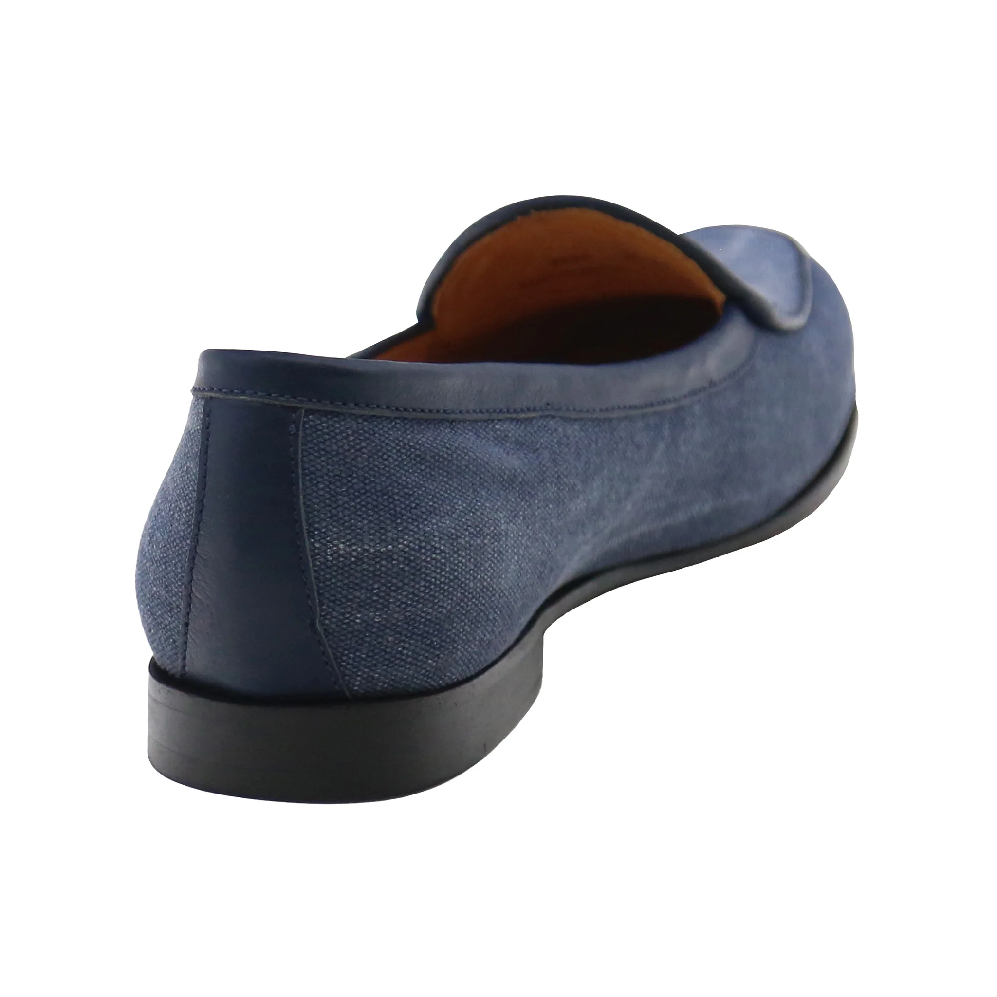 Dancing Bears Canvas Belgian Loafers (Slate Canvas) (Marine Leather) - Image 4