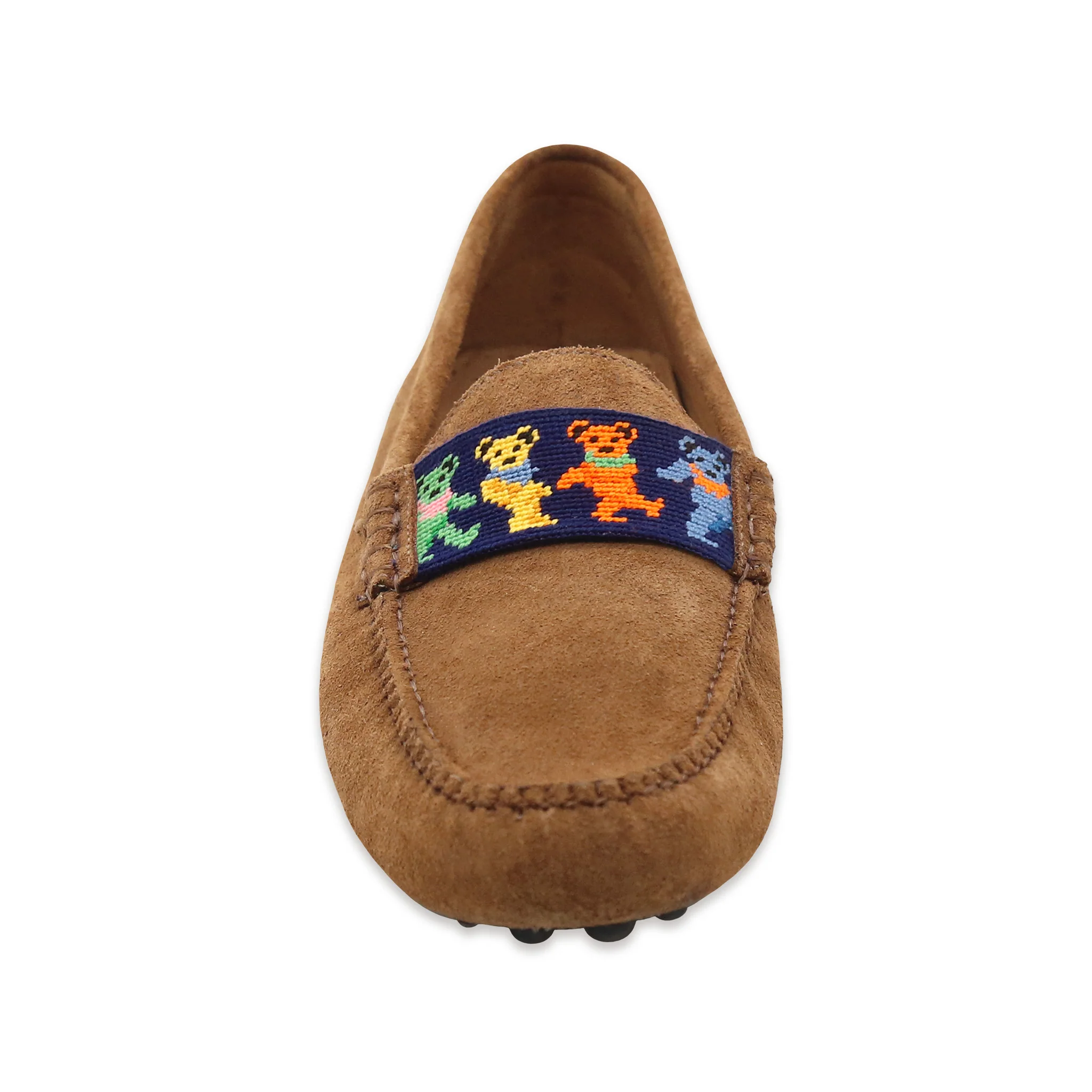 Dancing Bears Driving Shoes (Dark Navy) (Cognac Suede) - Image 2