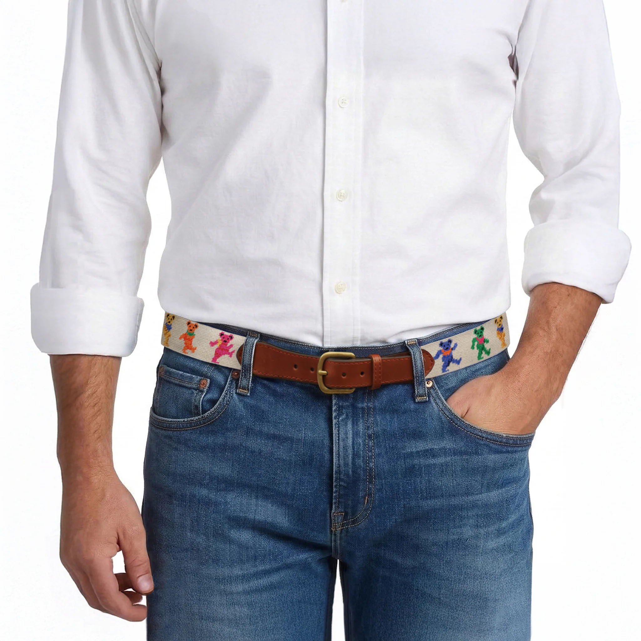 Dancing Bears Belt (Oatmeal) - Image 6