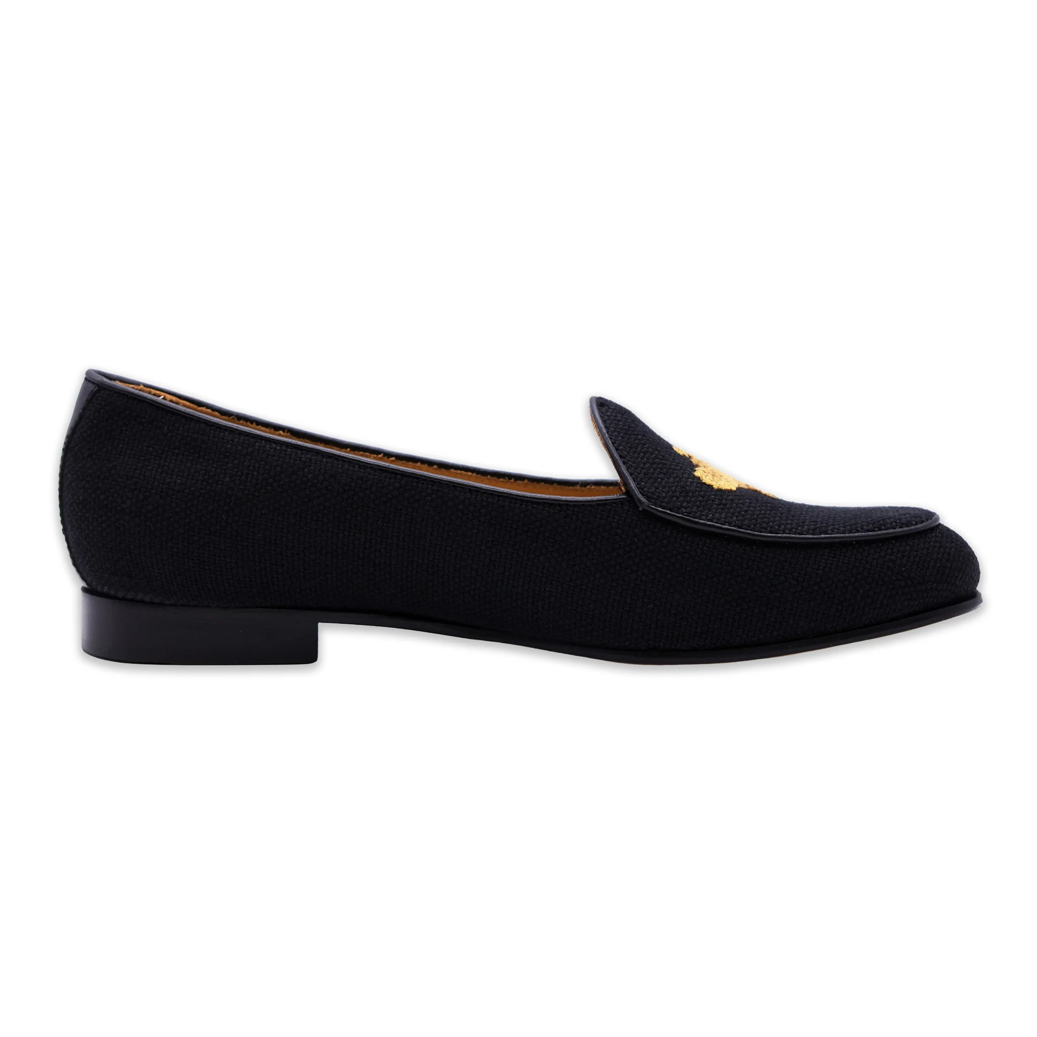 Golden Bee Women's Linen Belgian Loafers (Black Linen) - Image 3