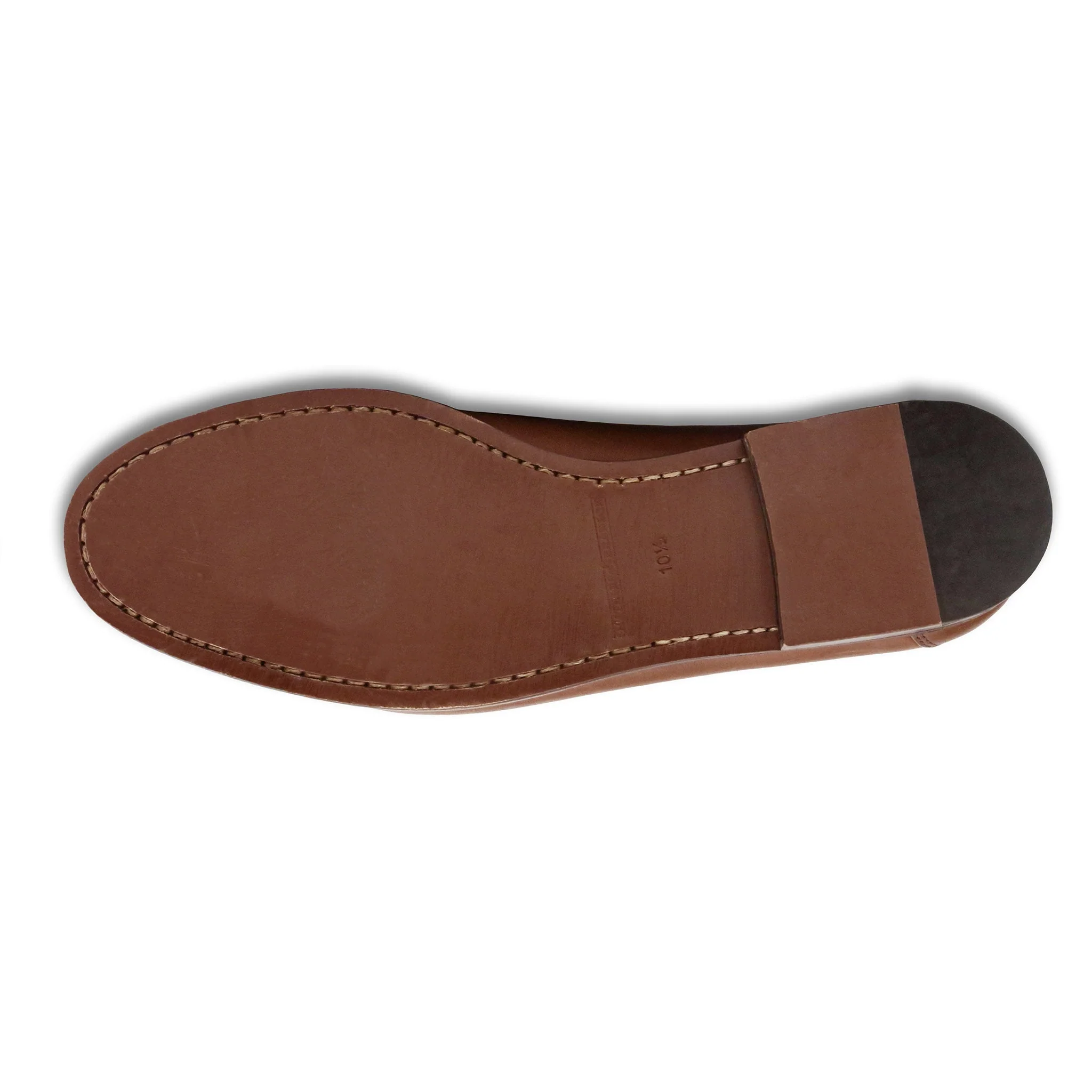 Herringbone Downing Bit Loafers (Navy) (Chestnut Leather) - Image 5