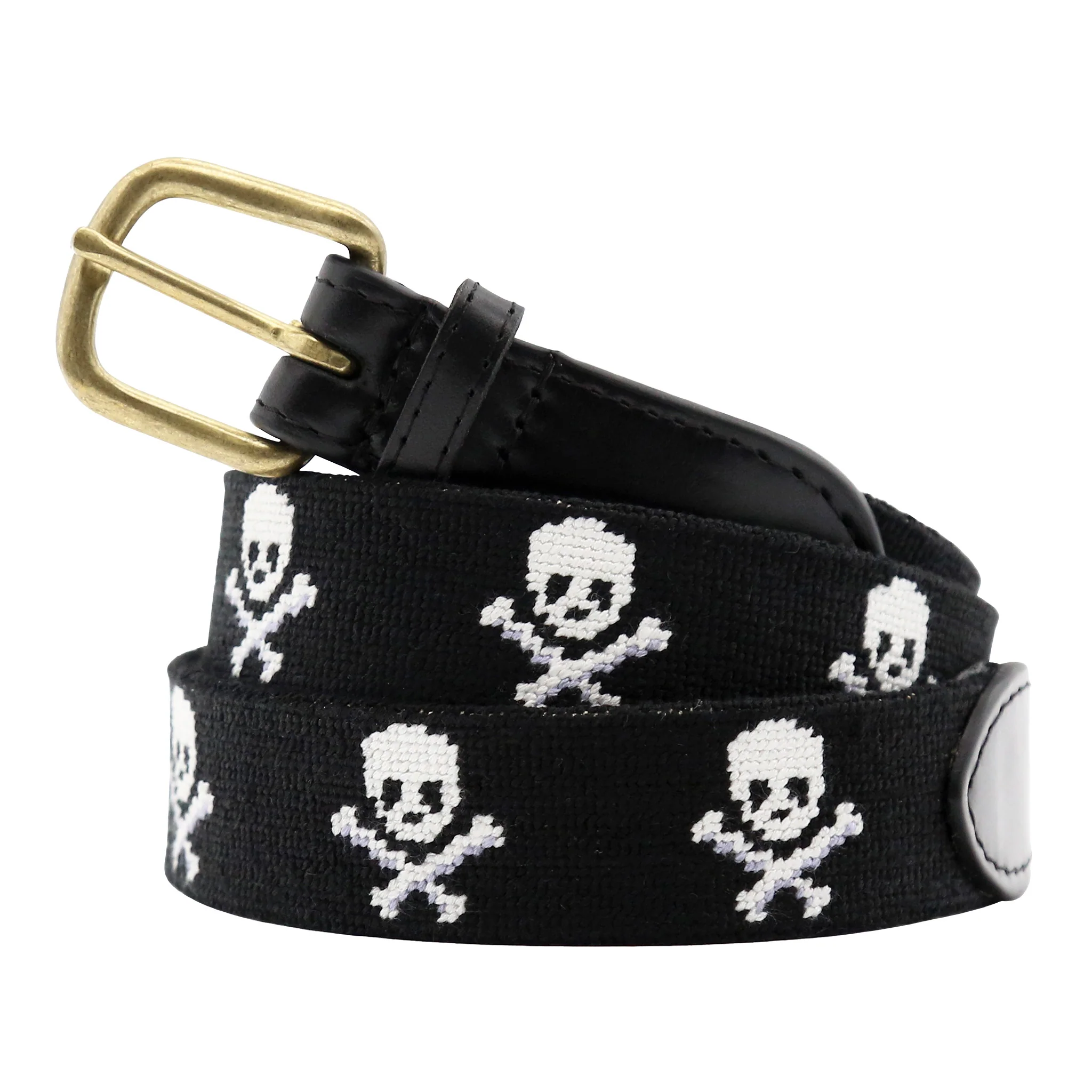 Jolly Roger Belt (Black) (Black Leather)