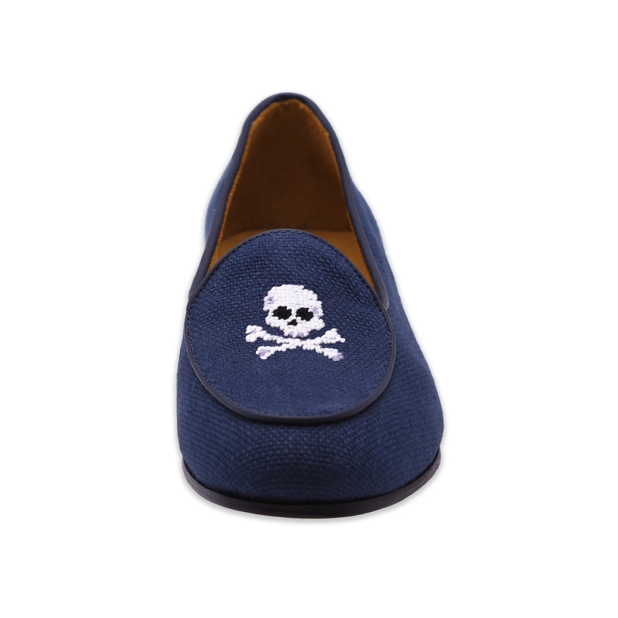 Jolly Roger Women's Linen Belgian Loafers (Navy Linen) - Image 2