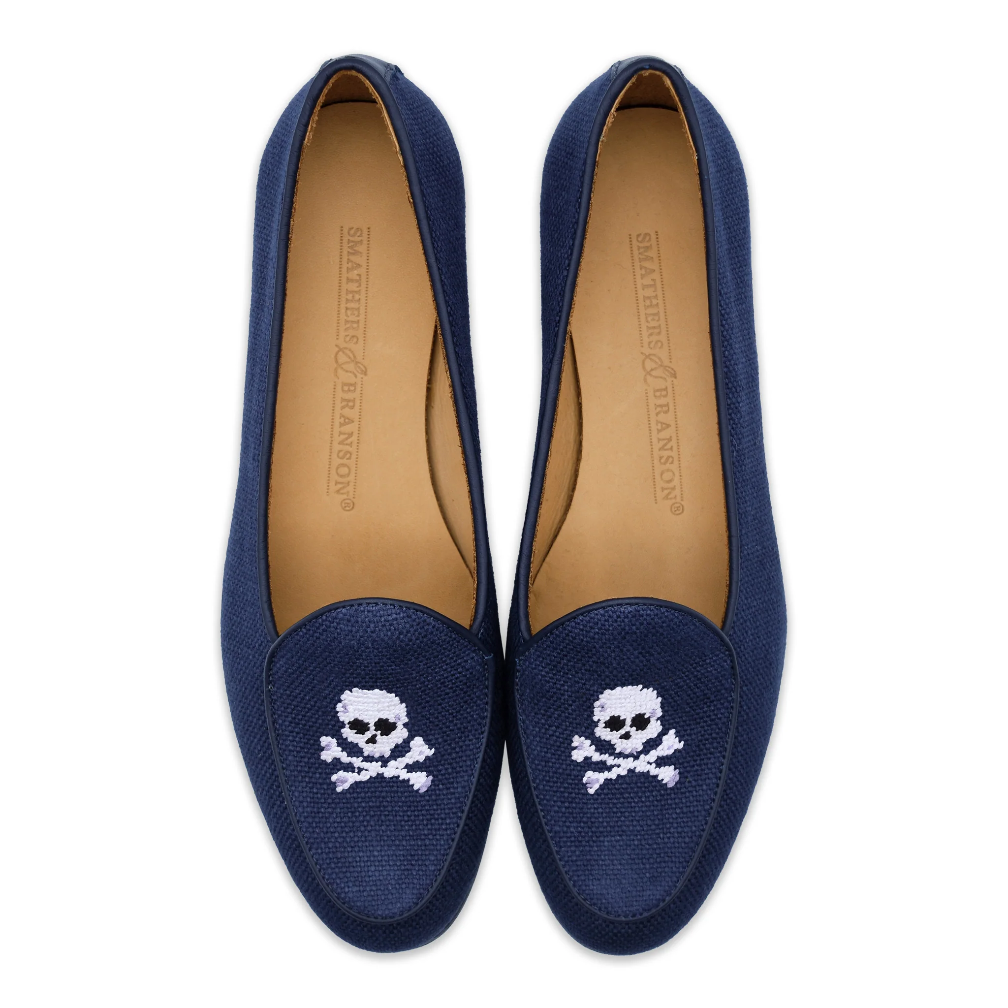 Jolly Roger Women's Linen Belgian Loafers (Navy Linen) - Image 5