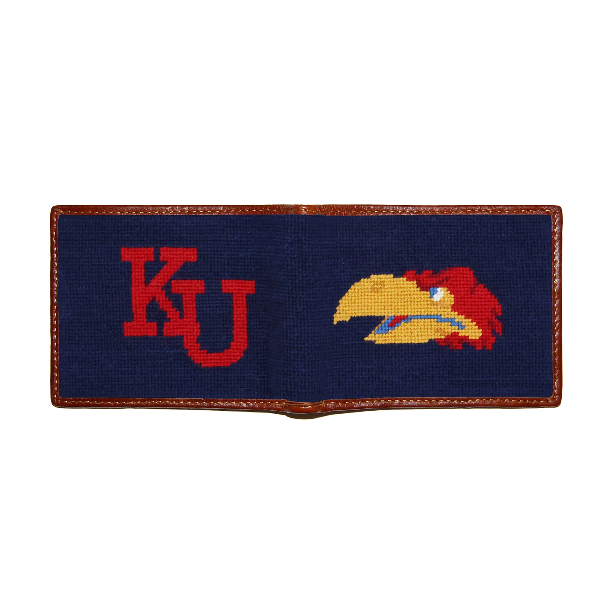Kansas 1941 Vintage Head Only-Vintage Varsity KU Wallet (Dark Navy) - Image 2