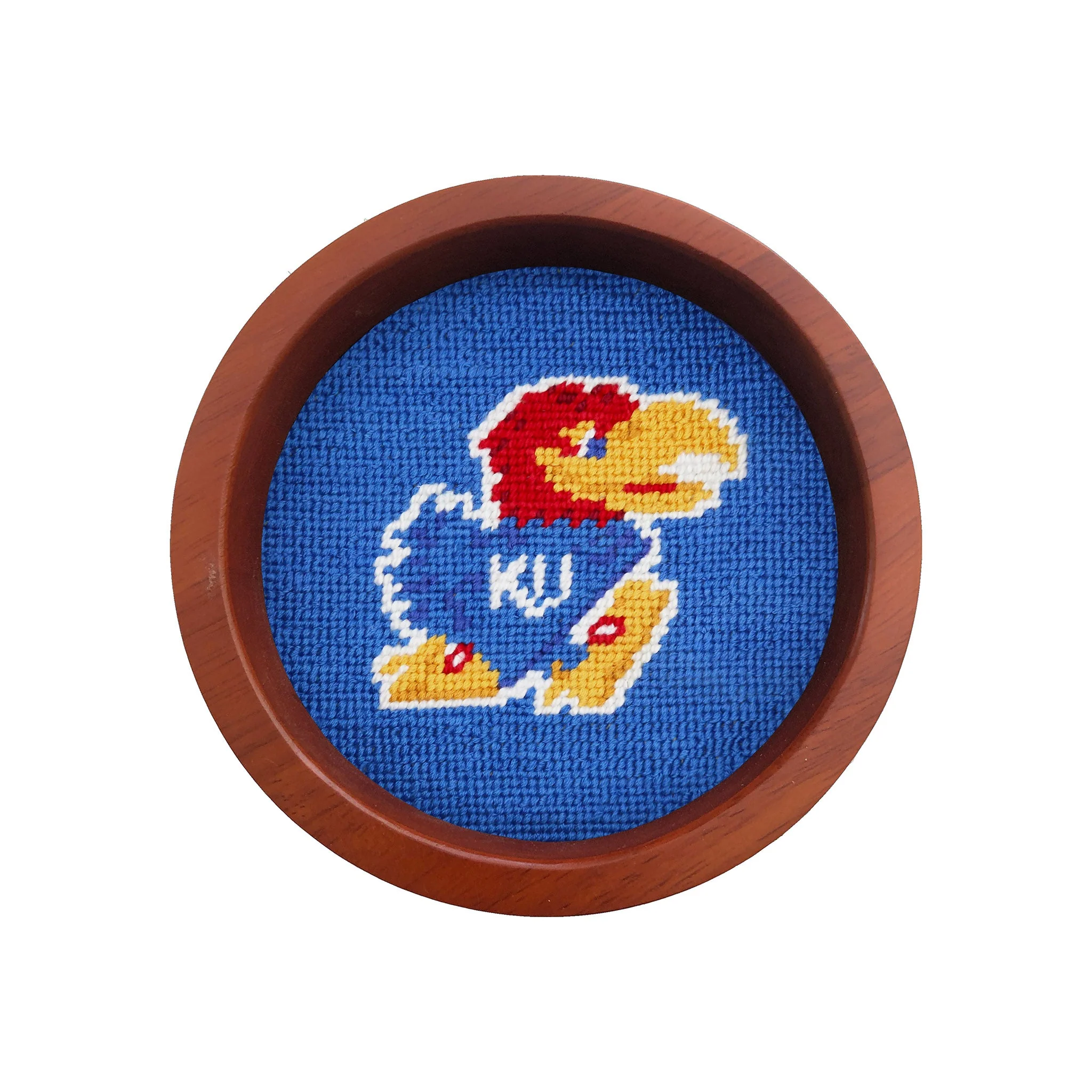 Kansas Jayhawk Wine Bottle Coaster (Cobalt)