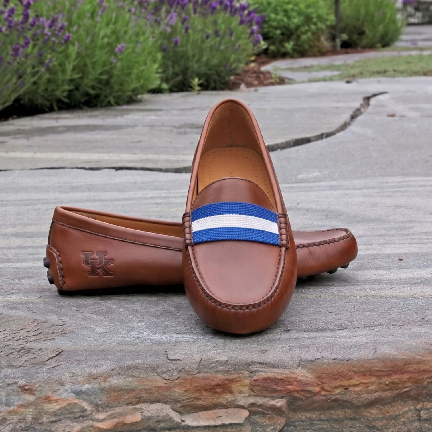 Kentucky Surcingle Driving Shoes (Blue-White) (Chestnut Leather-Logo) - Image 6