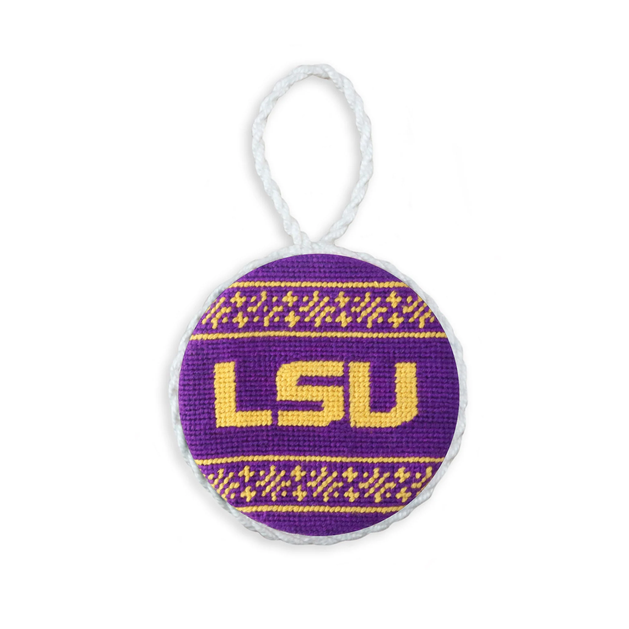 LSU Fairisle Ornament (Purple)