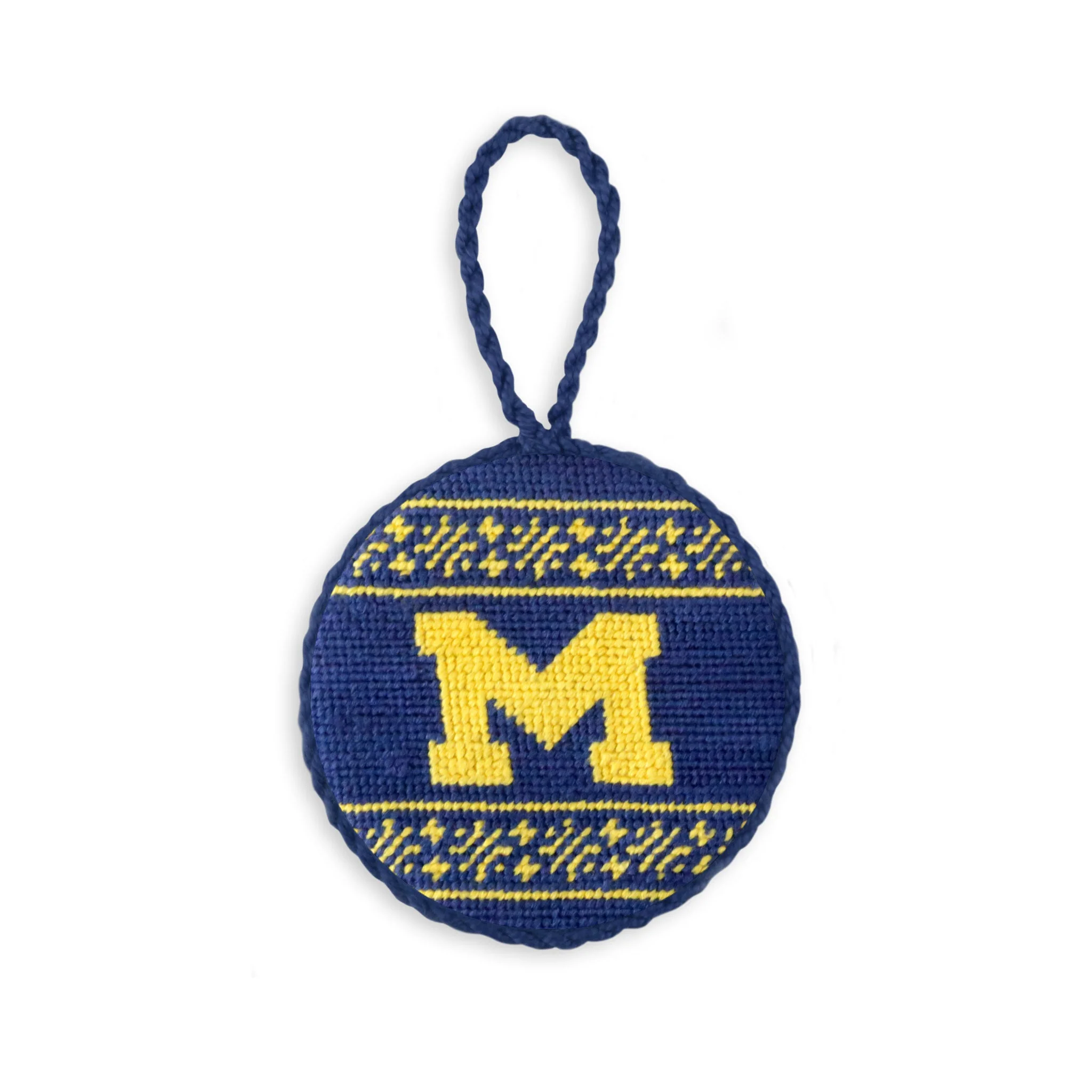 Michigan Fairisle Ornament (Classic Navy)