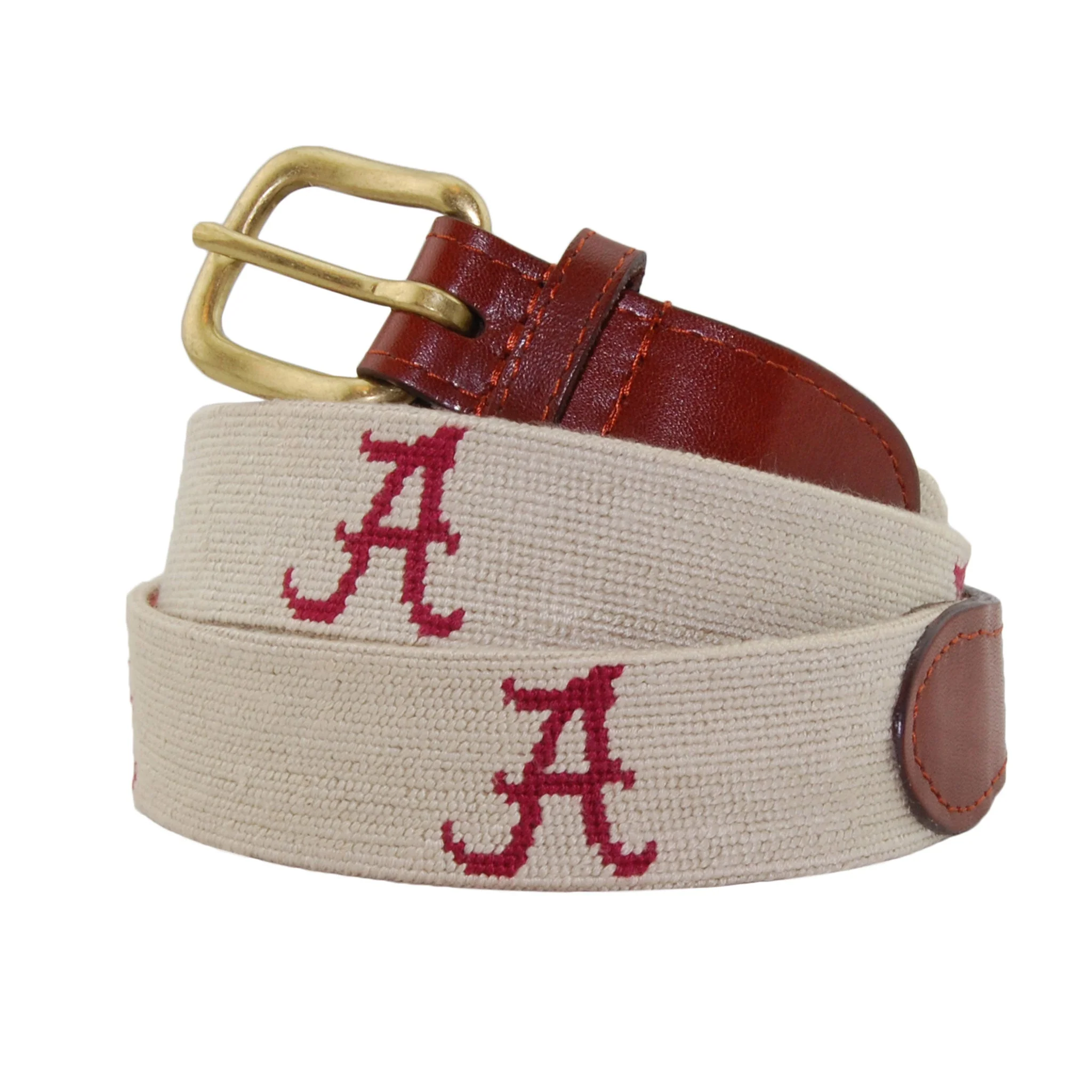 Monogrammed Alabama Belt (Light Khaki)
