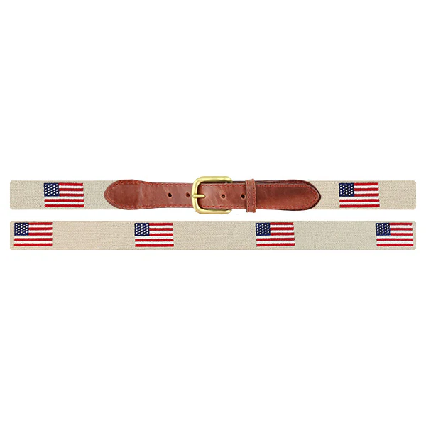 Monogrammed American Flag Belt (Light Khaki) - Image 2