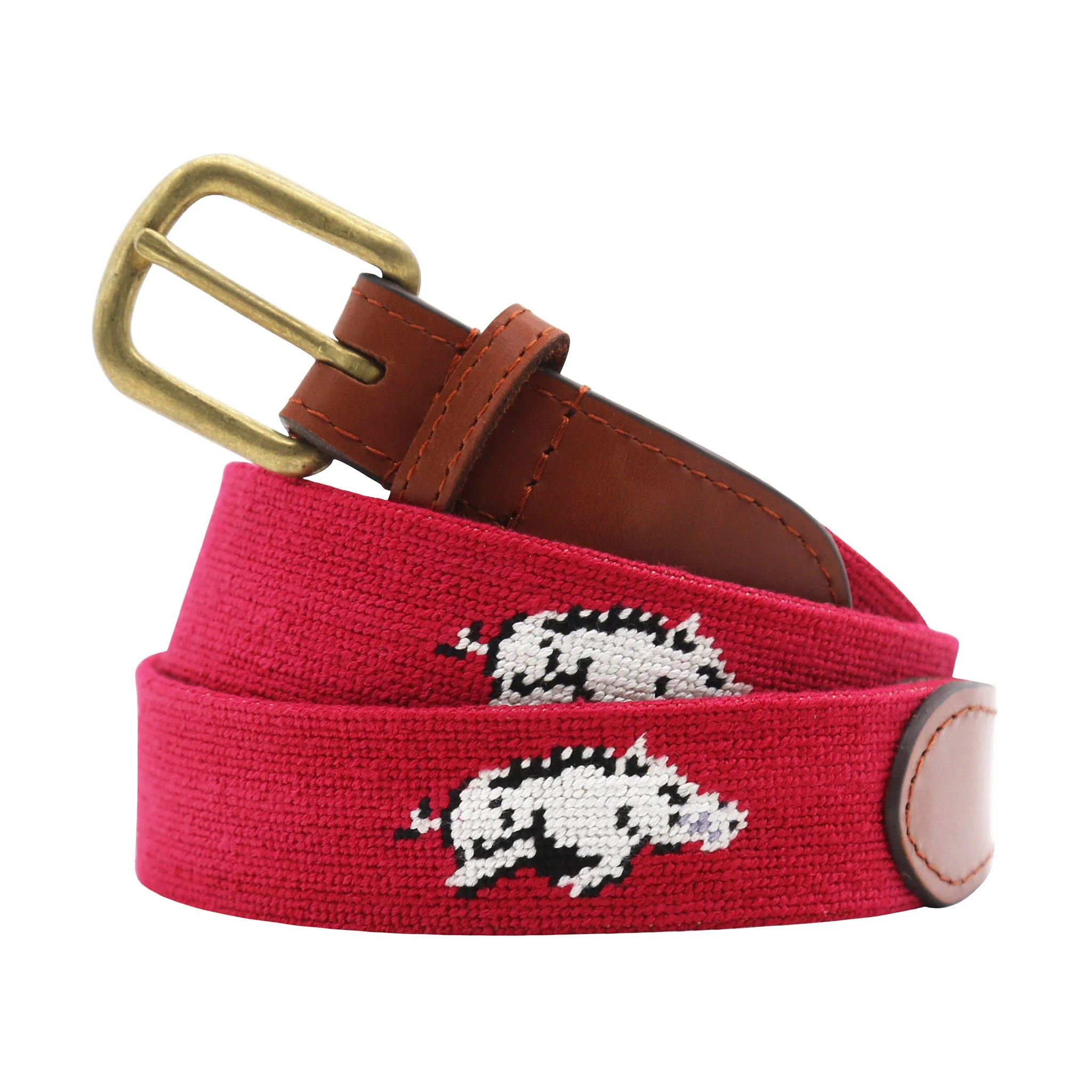 Monogrammed Arkansas Belt (Cranberry)