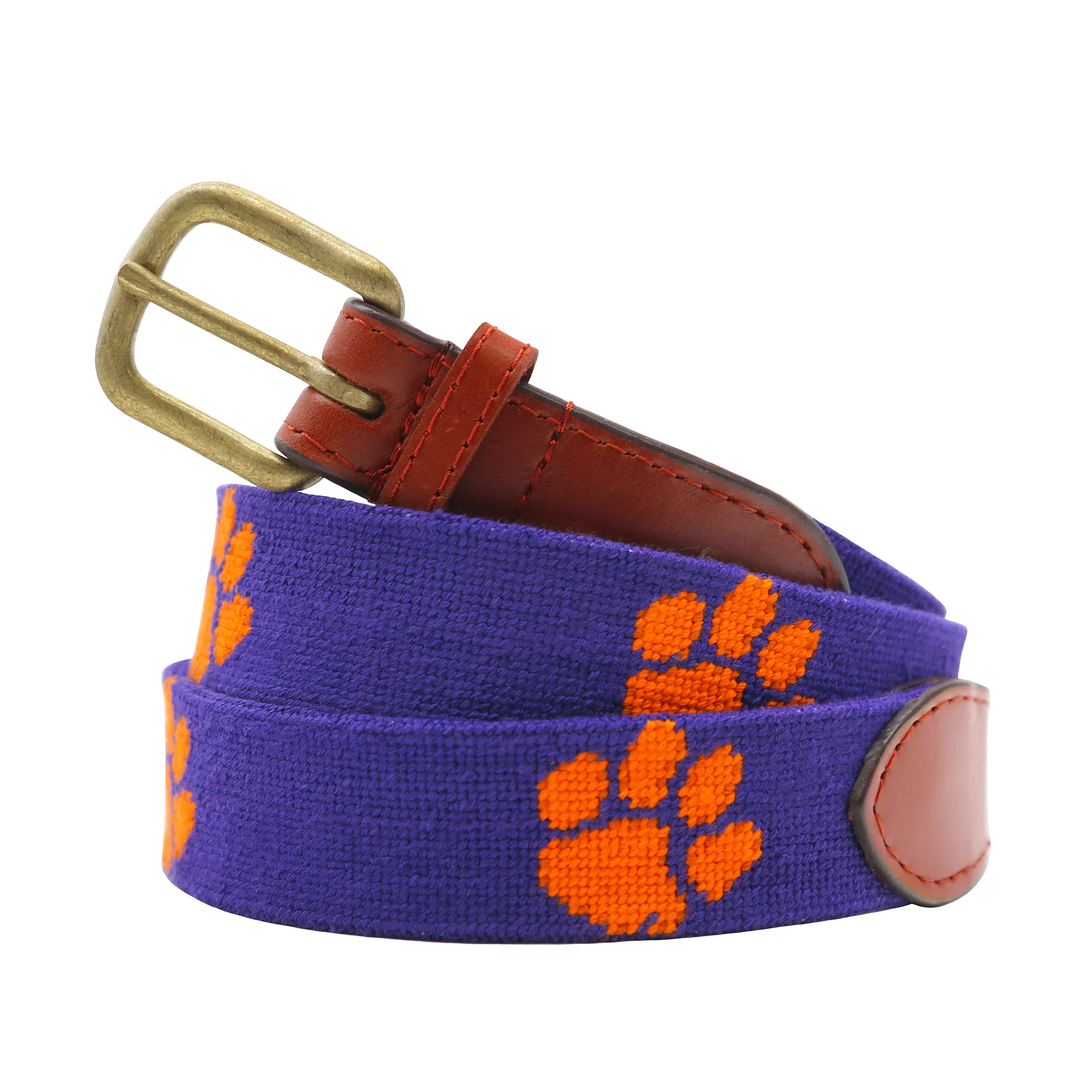 Monogrammed Clemson Belt (Purple)