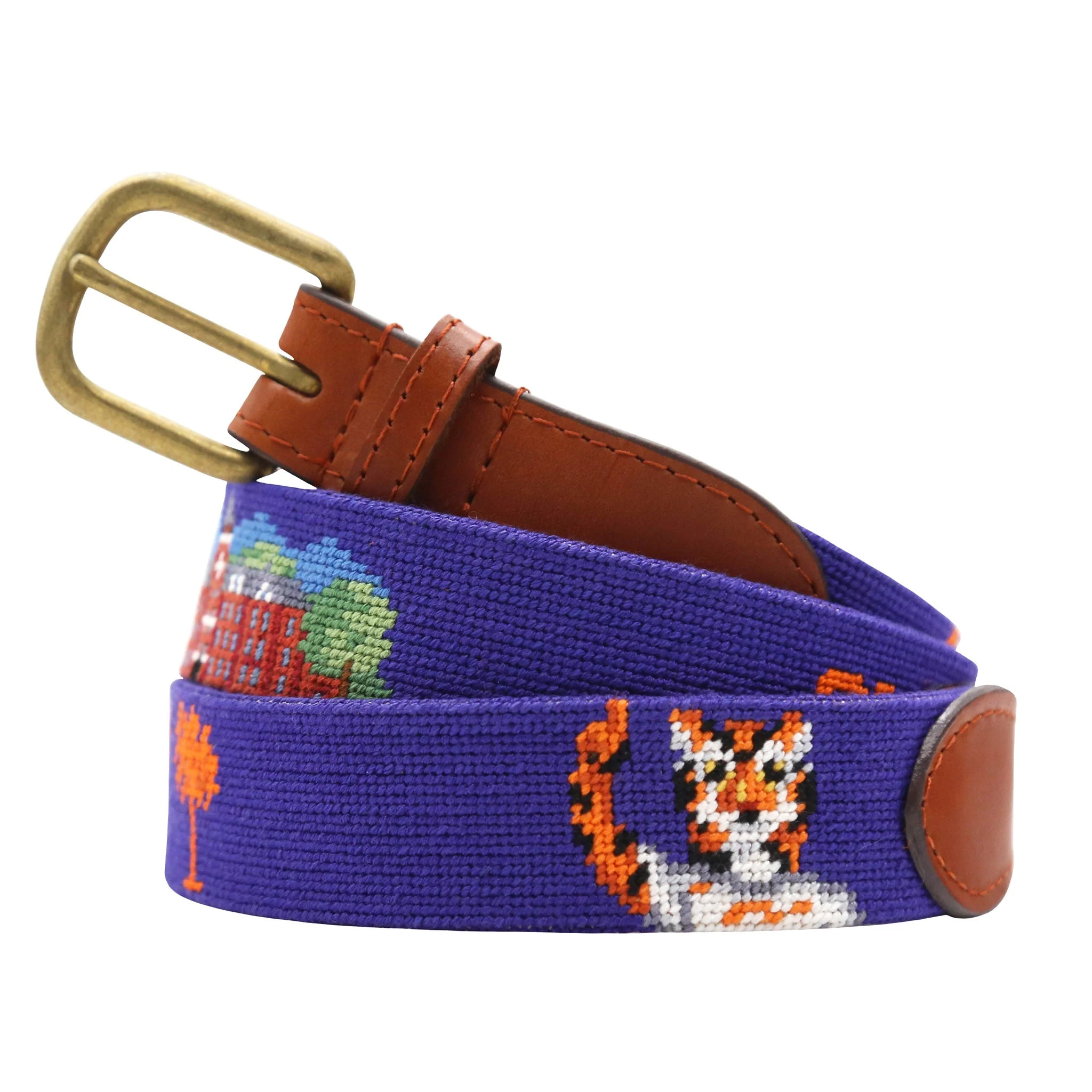 Monogrammed Clemson Life Belt (Purple)
