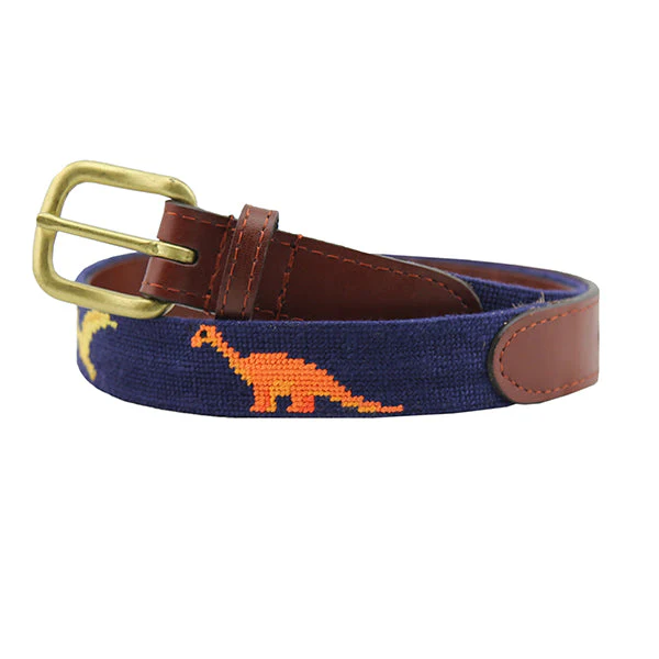 Monogrammed Dinosaurs Children's Belt (Dark Navy)