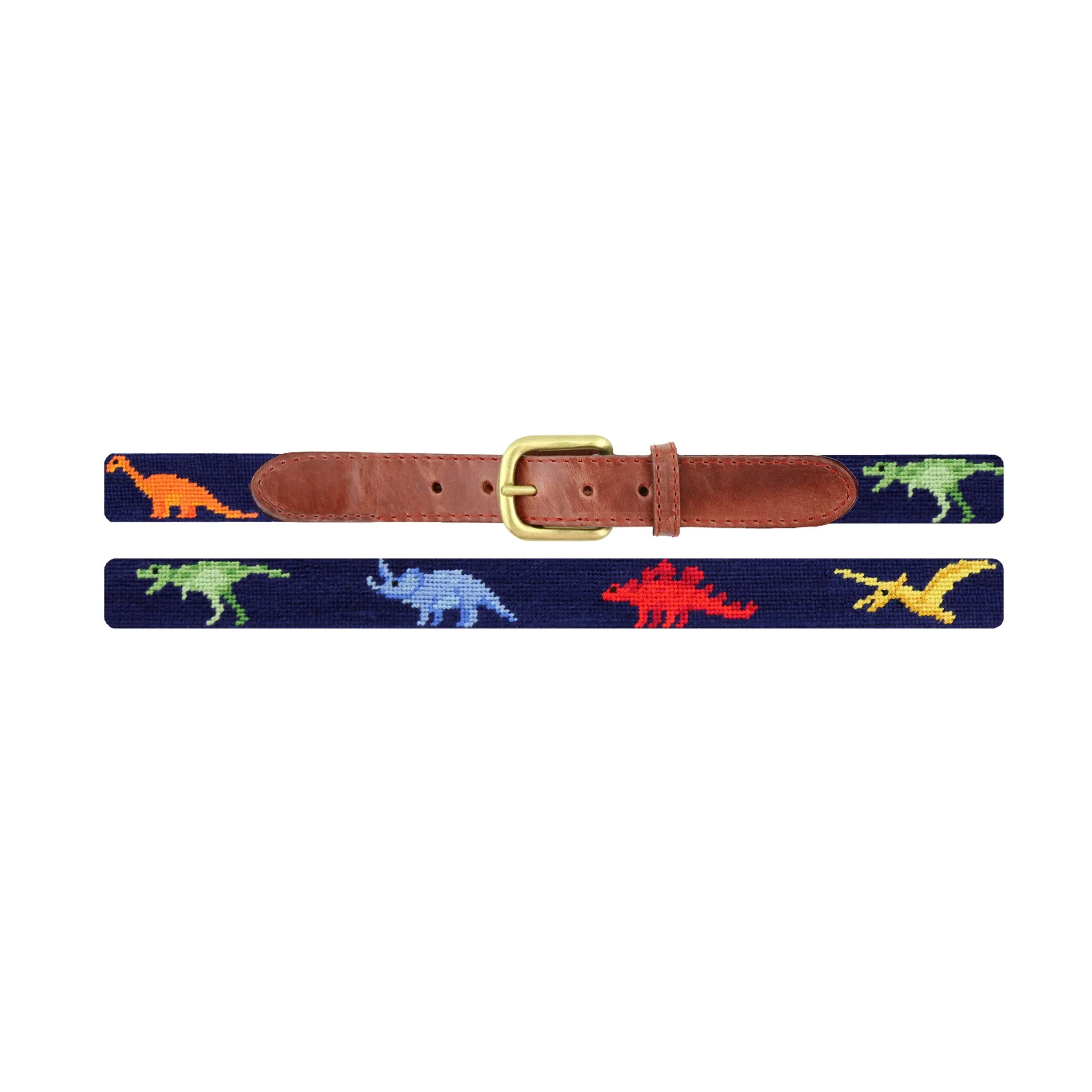 Monogrammed Dinosaurs Children's Belt (Dark Navy) - Image 2
