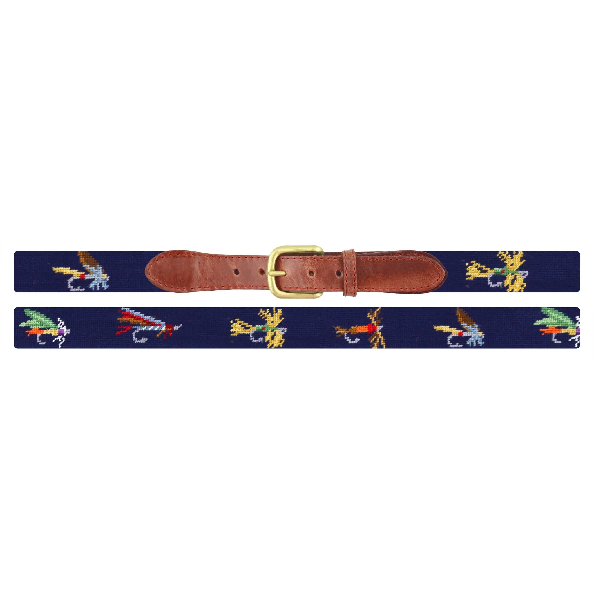 Monogrammed Fishing Flies Belt (Dark Navy) - Image 2