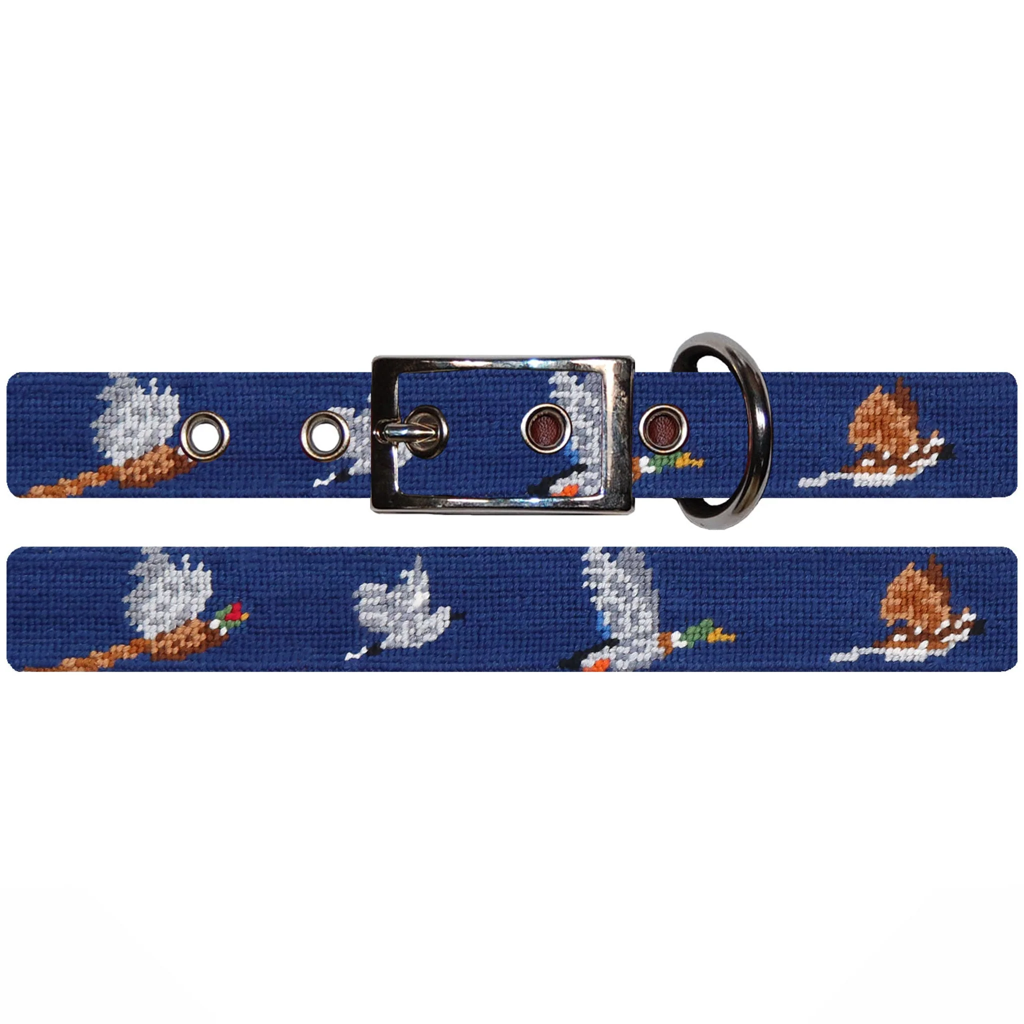 Monogrammed Game Birds Dog Collar (Classic Navy) - Image 2