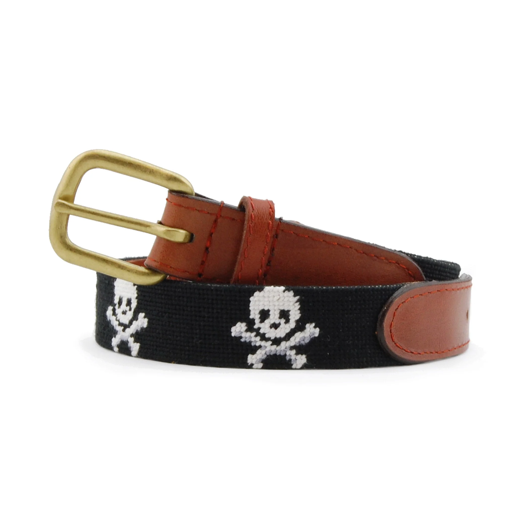 Monogrammed Jolly Roger Children's Belt (Black)