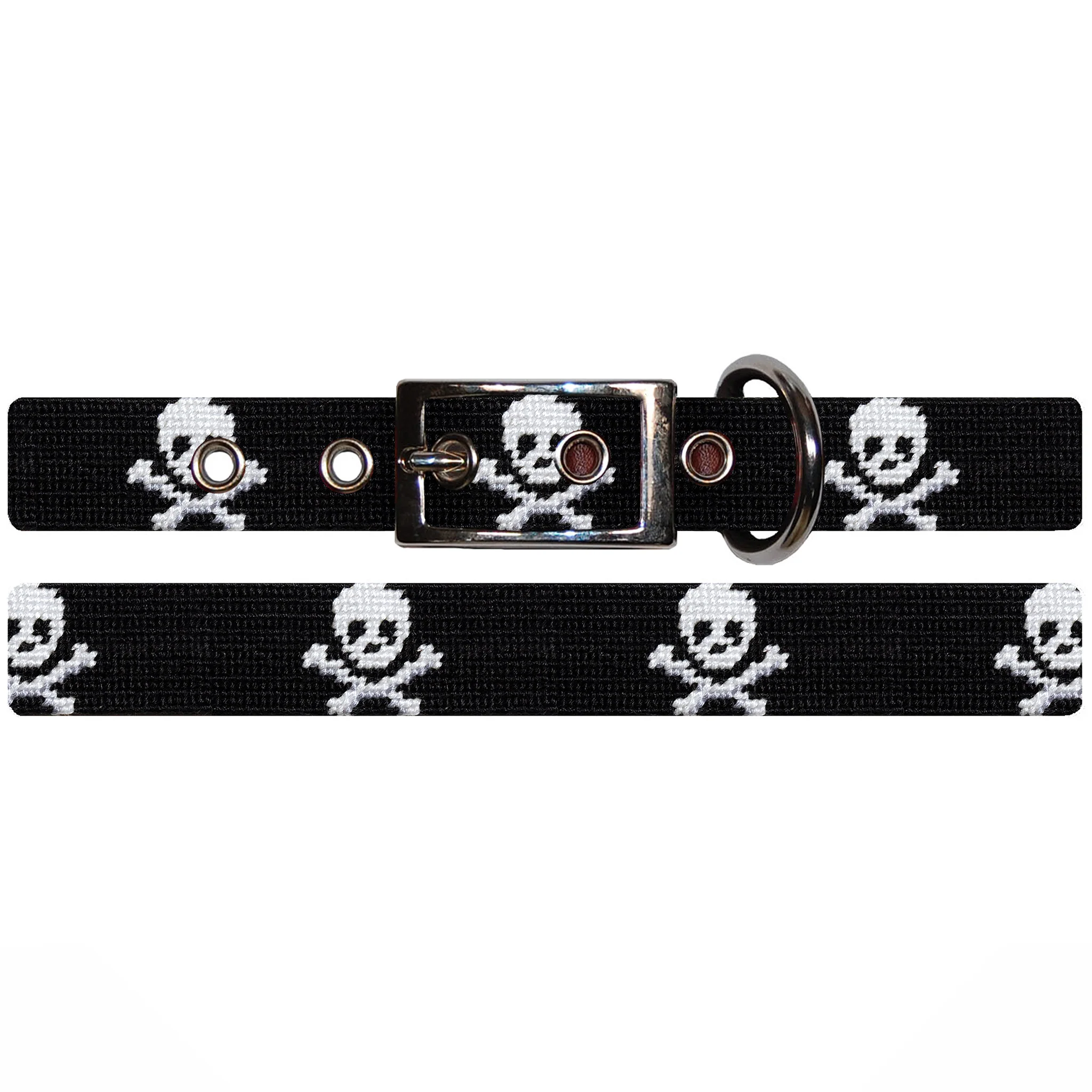 Monogrammed Jolly Roger Dog Collar (Black) - Image 2