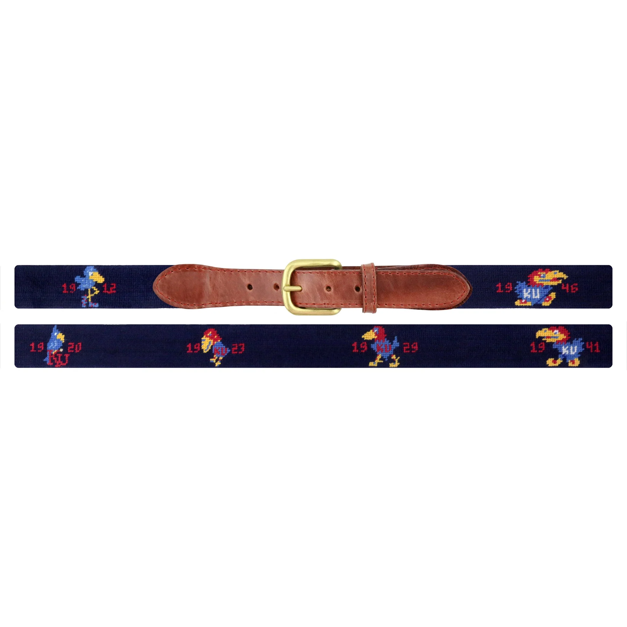 Monogrammed Kansas Vintage Logos Belt (Dark Navy) - Image 2