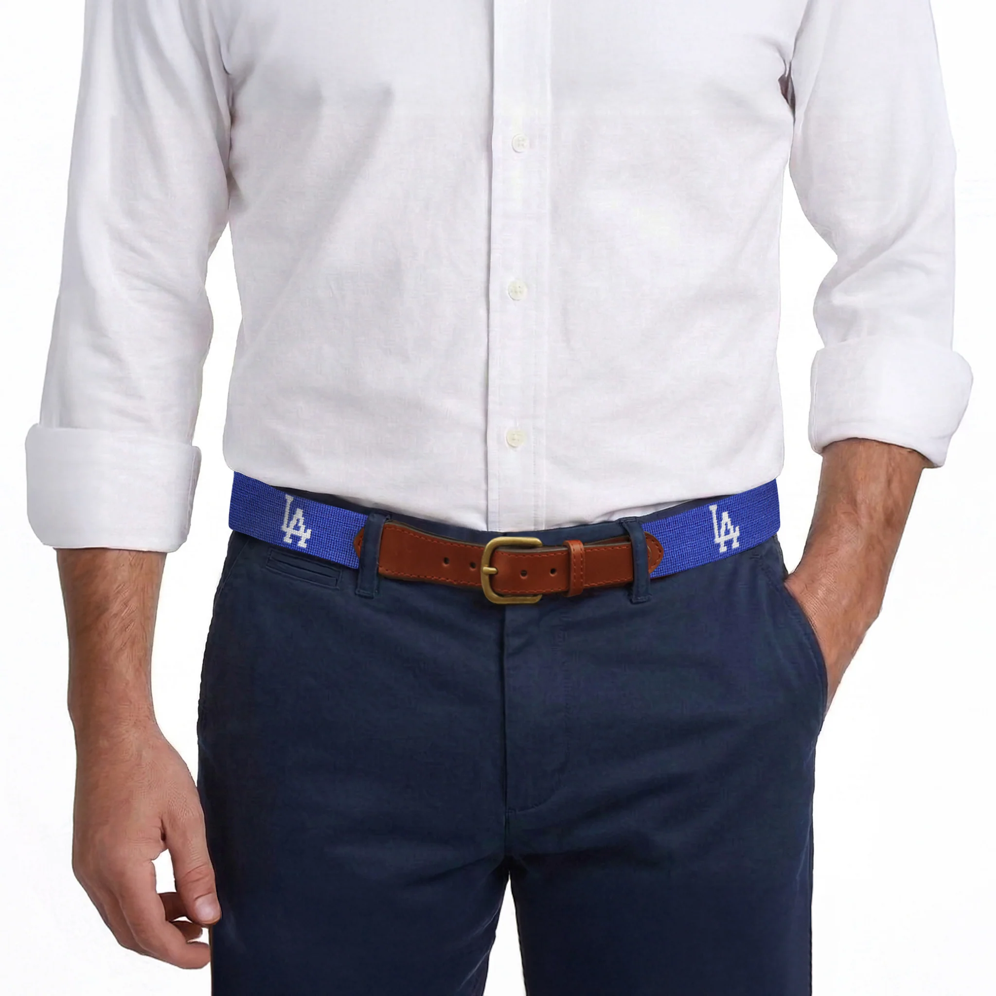 Monogrammed Los Angeles Dodgers Belt (Royal) - Image 8