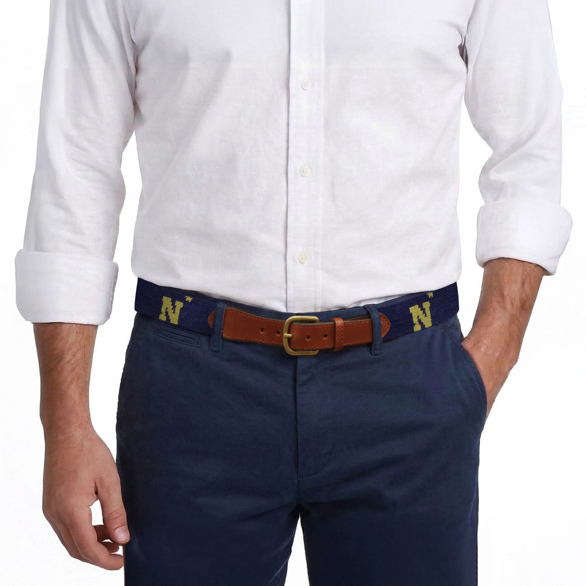 Monogrammed Naval Academy Belt (Classic Navy) - Image 8