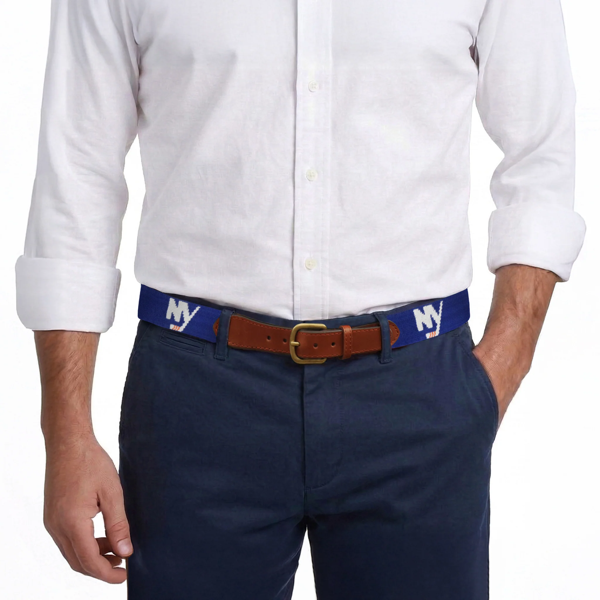 Monogrammed New York Islanders NY-Text Belt (Dark Royal) - Image 9
