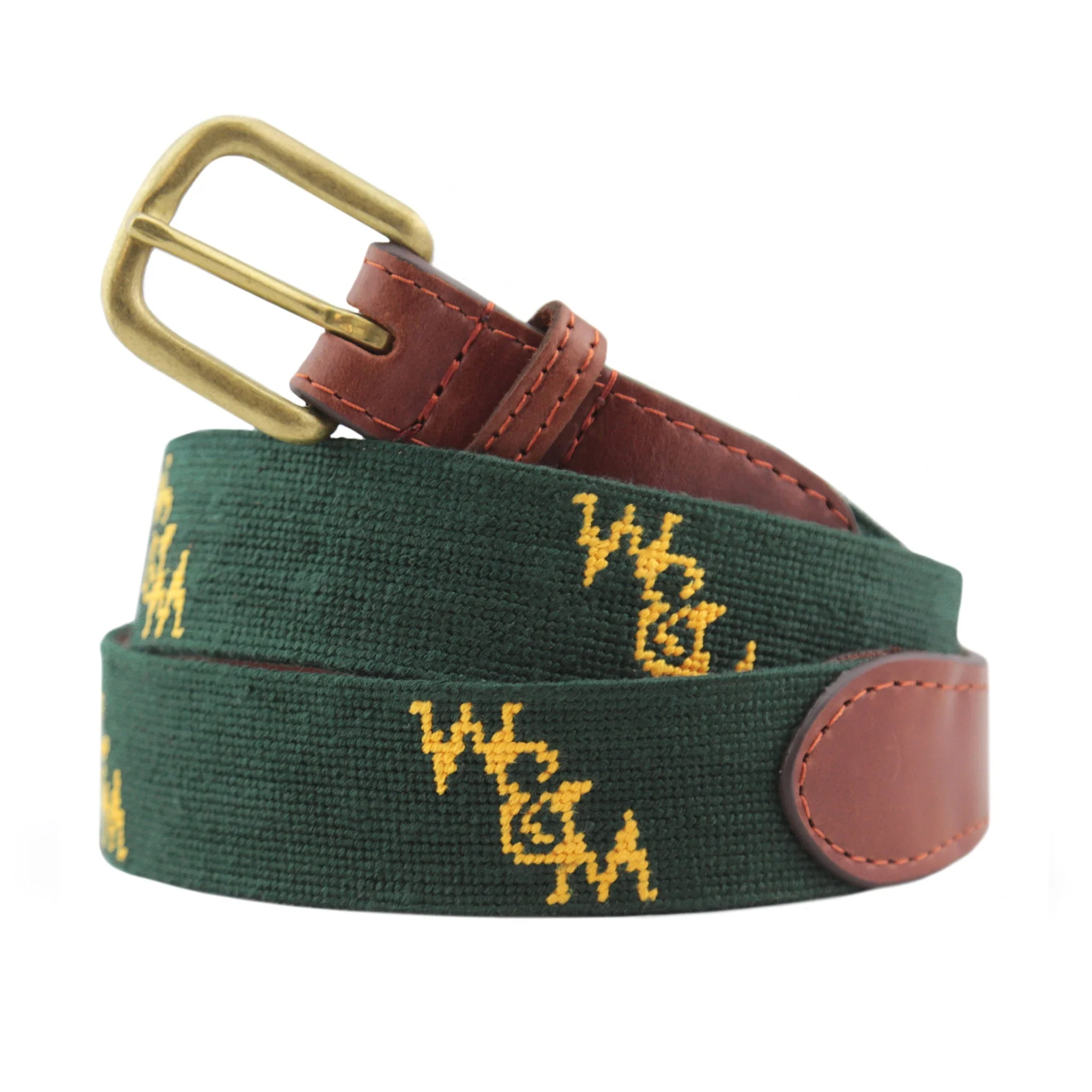 Monogrammed William & Mary Belt (Dark Pine)