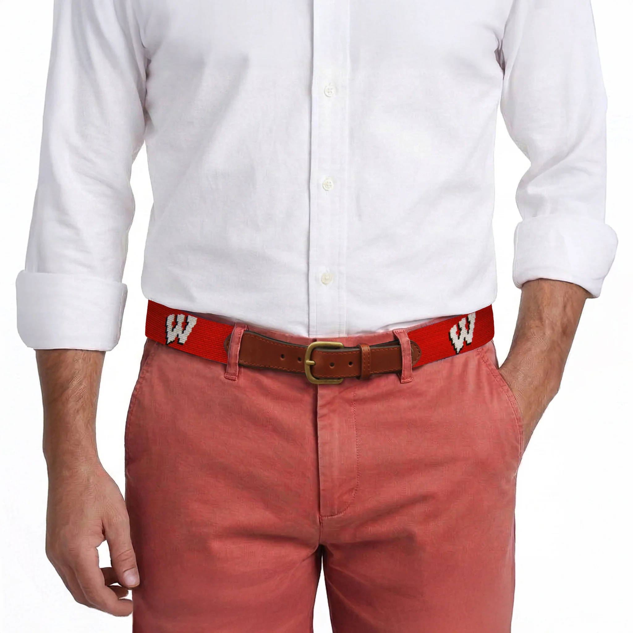 Monogrammed Wisconsin Belt (Red) - Image 6