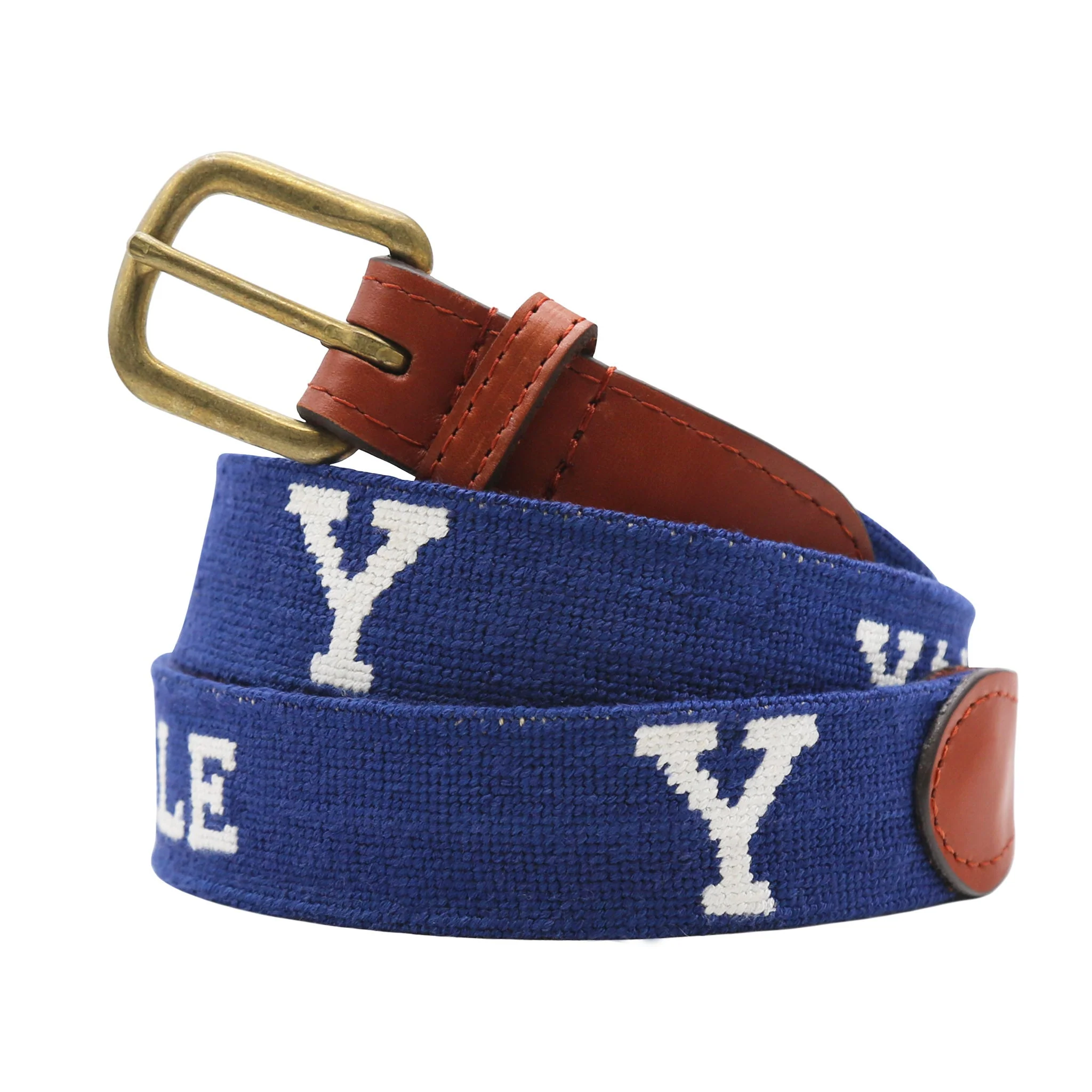 Monogrammed Yale Y-Text Belt (Classic Navy)