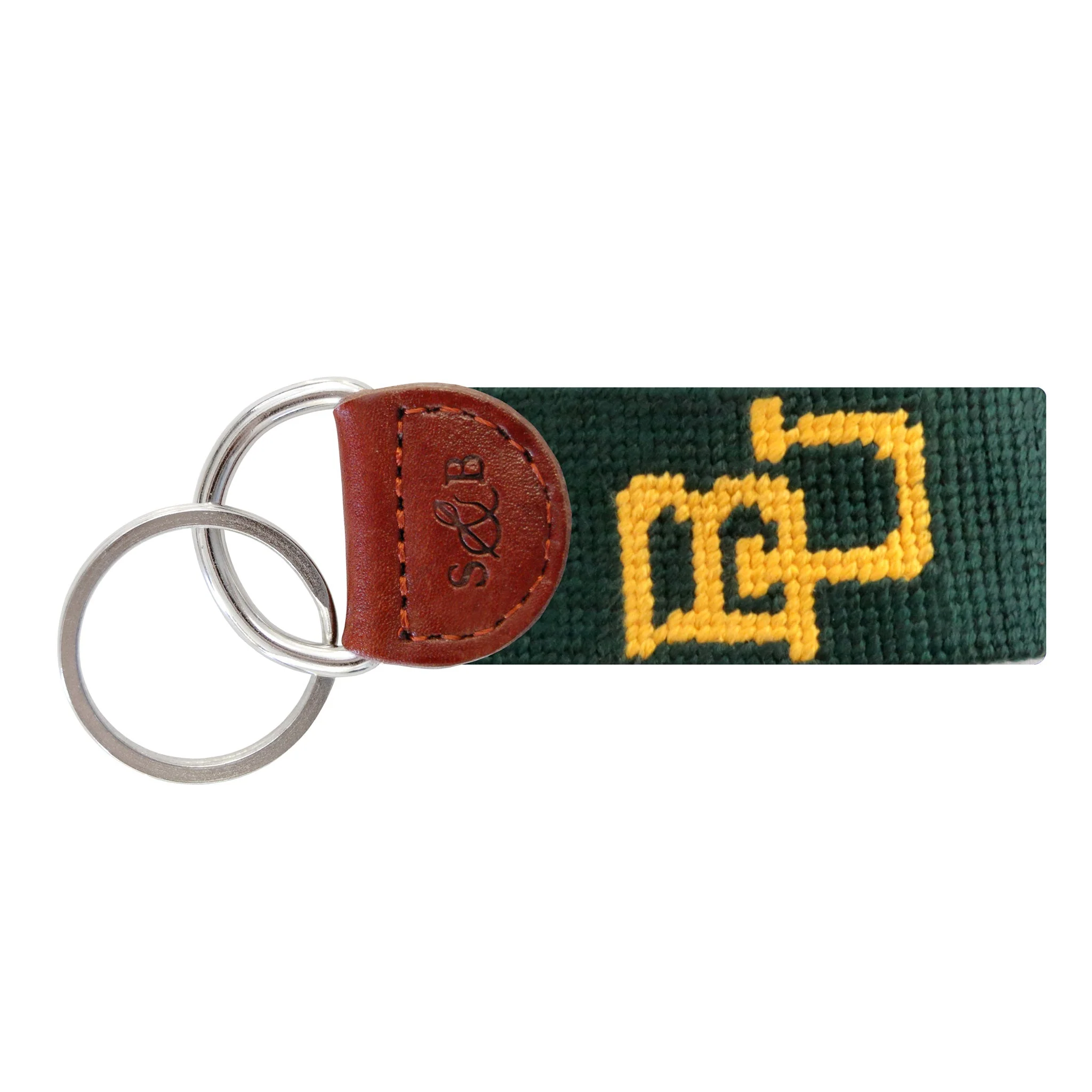 Monogrammed Baylor Key Fob (Dark Pine)