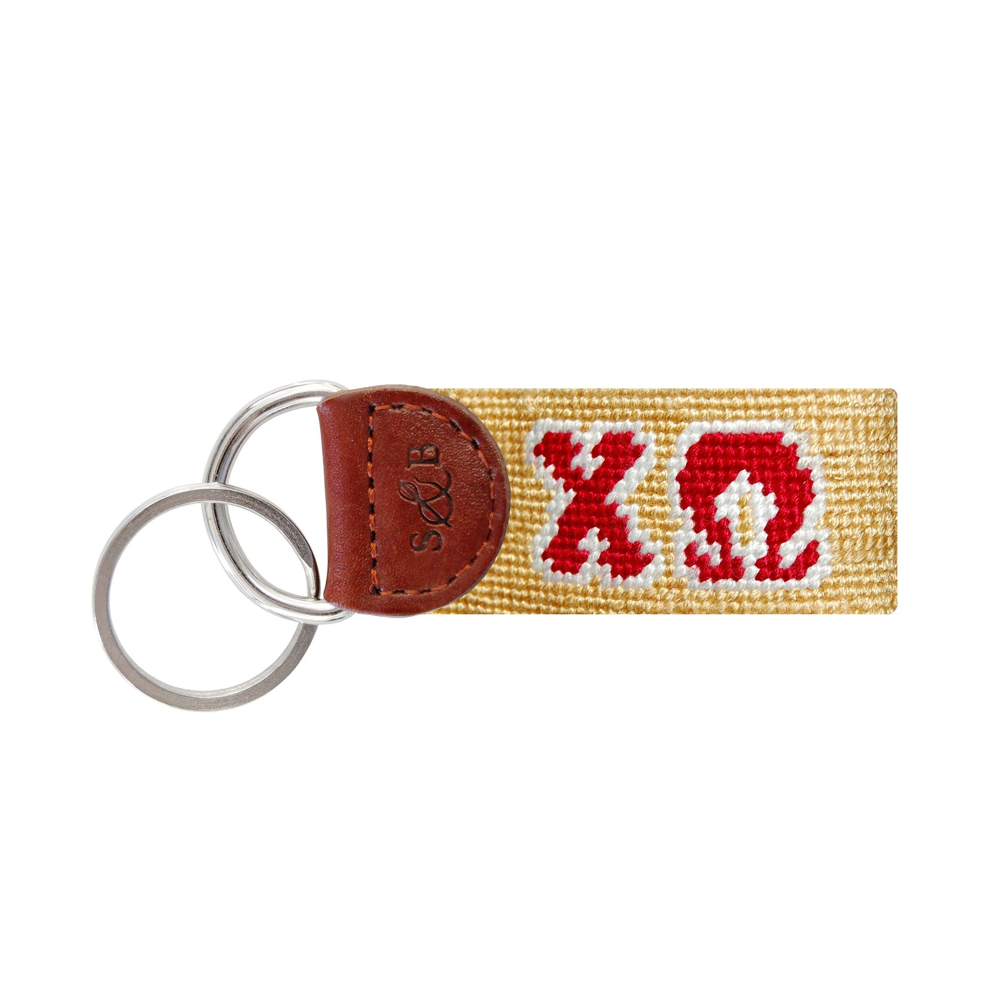 Monogrammed Chi Omega Key Fob