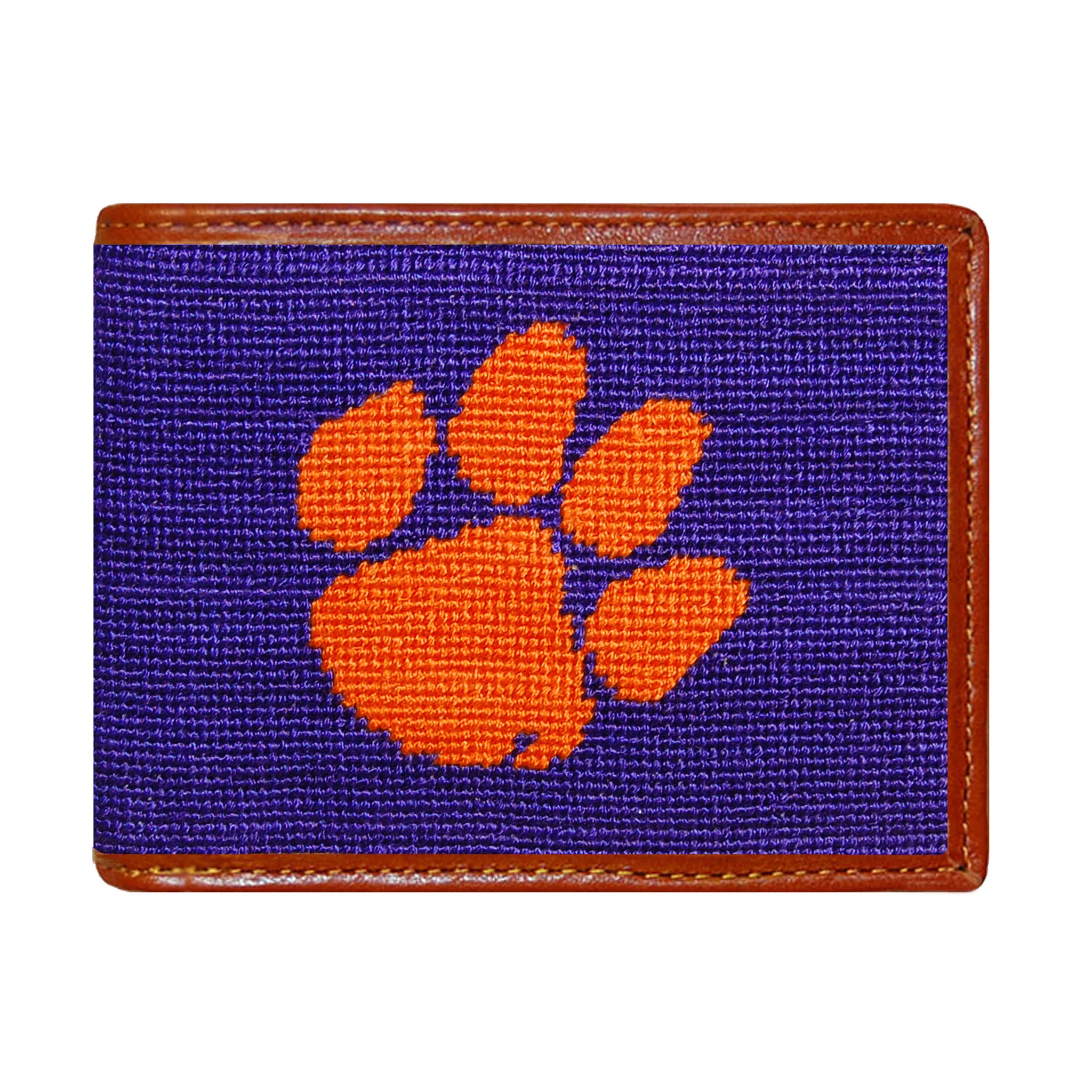 Monogrammed Clemson Wallet (Purple)