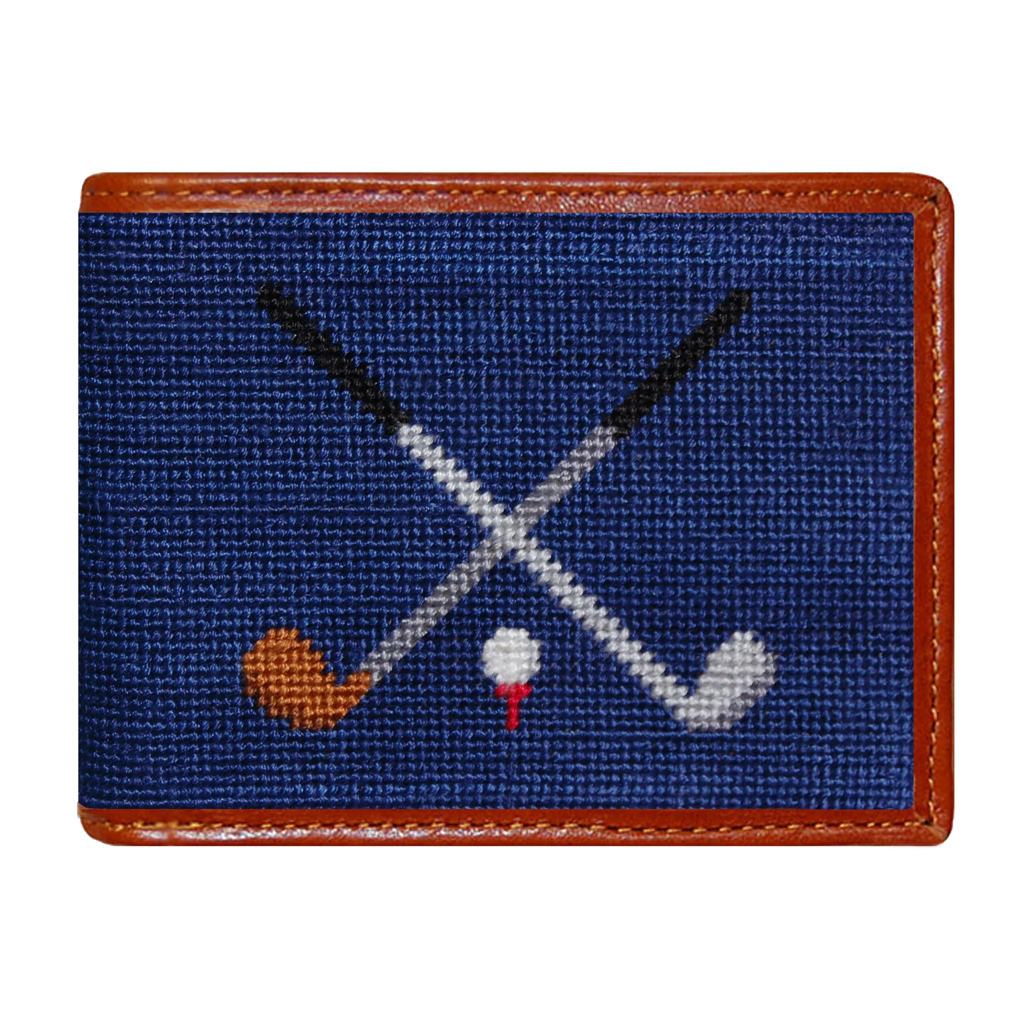Monogrammed Crossed Clubs Wallet (Classic Navy)