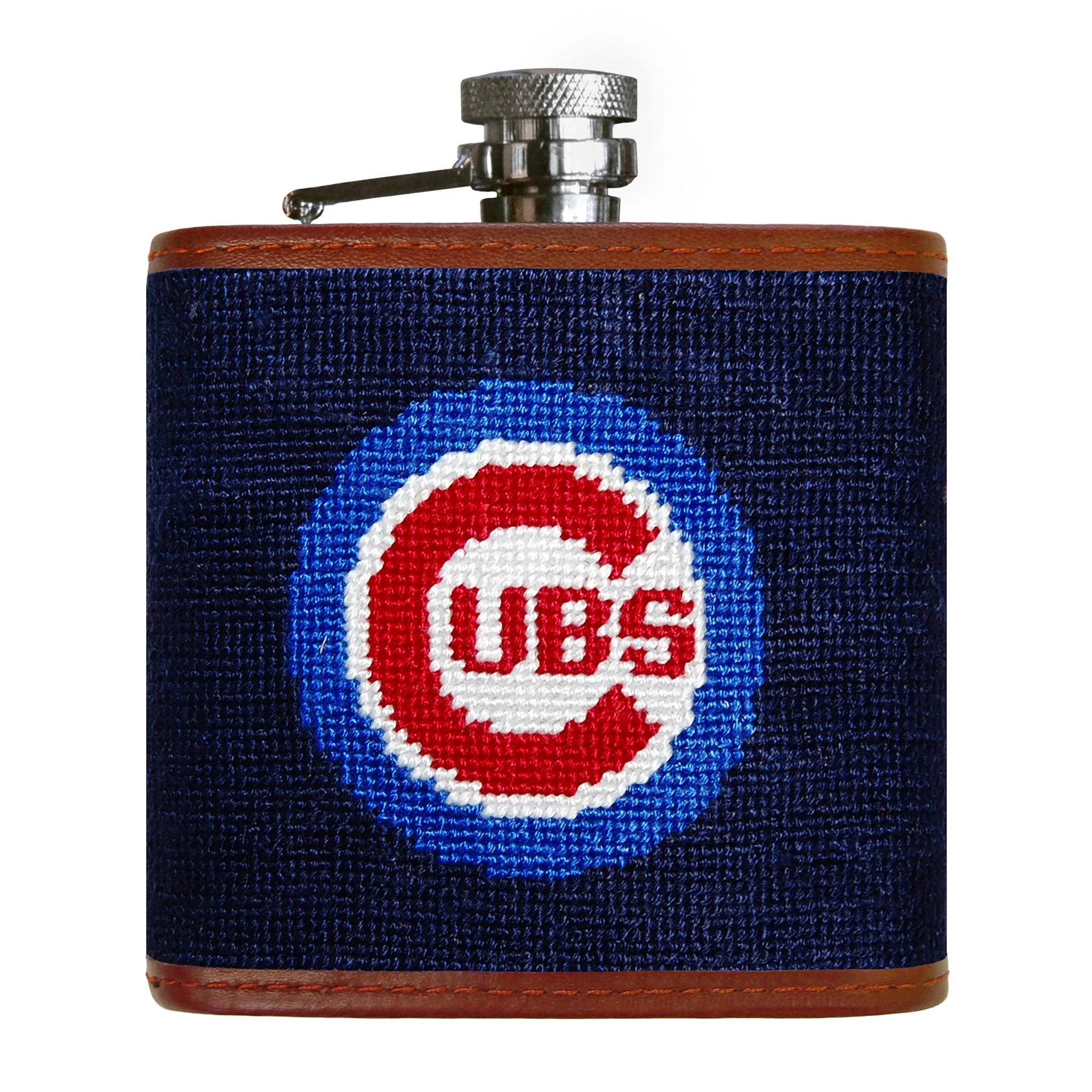 Monogrammed Chicago Cubs Flask