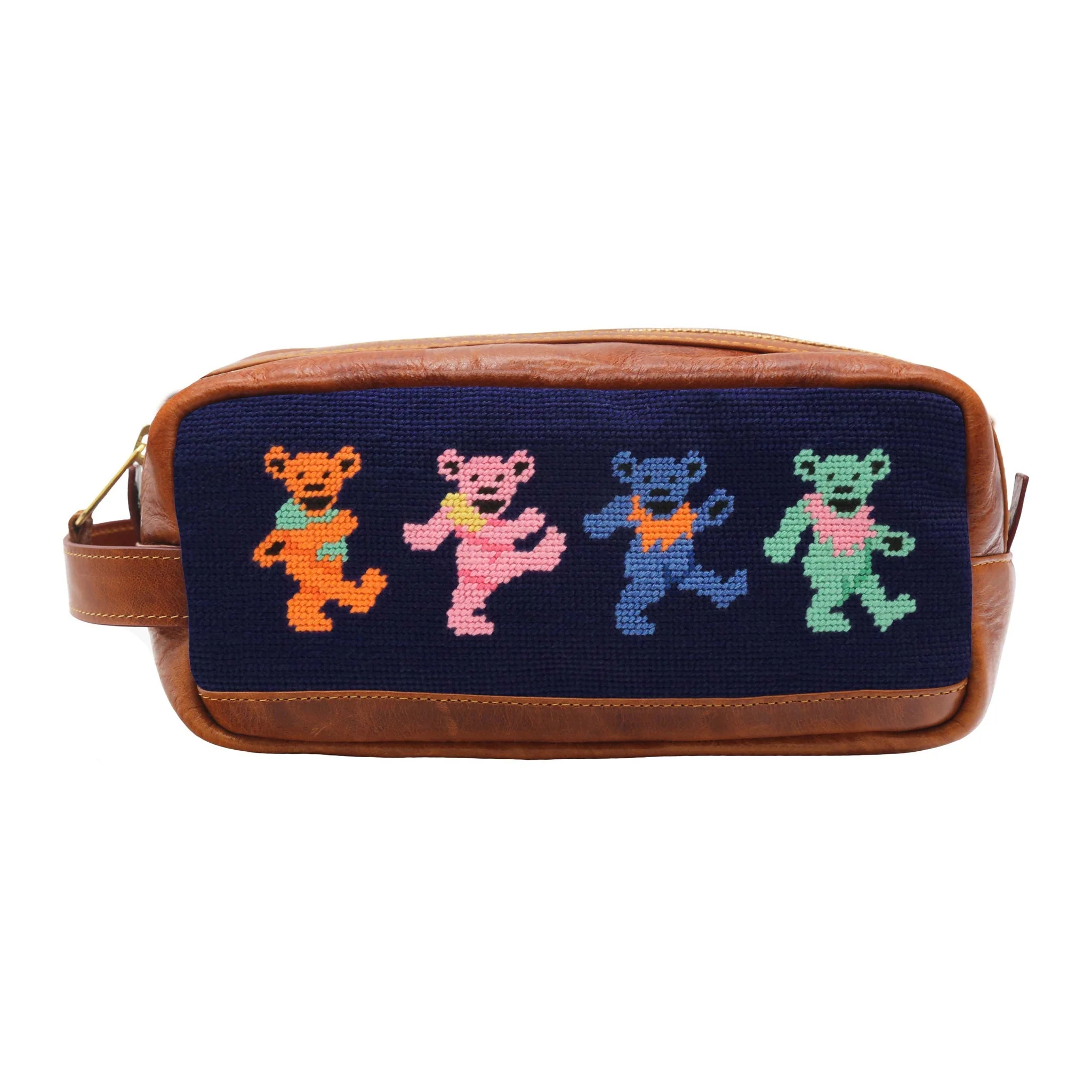 Monogrammed Dancing Bears Travel Kit (Dark Navy)