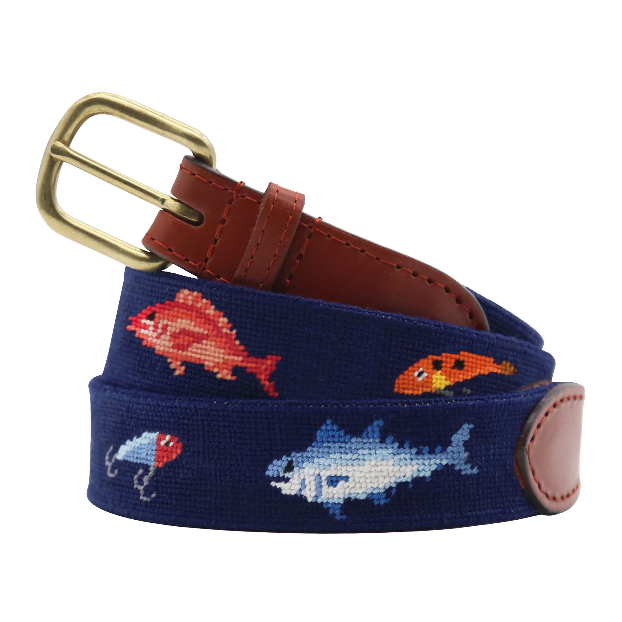 Monogrammed Fish and Tackle Belt (Dark Navy)
