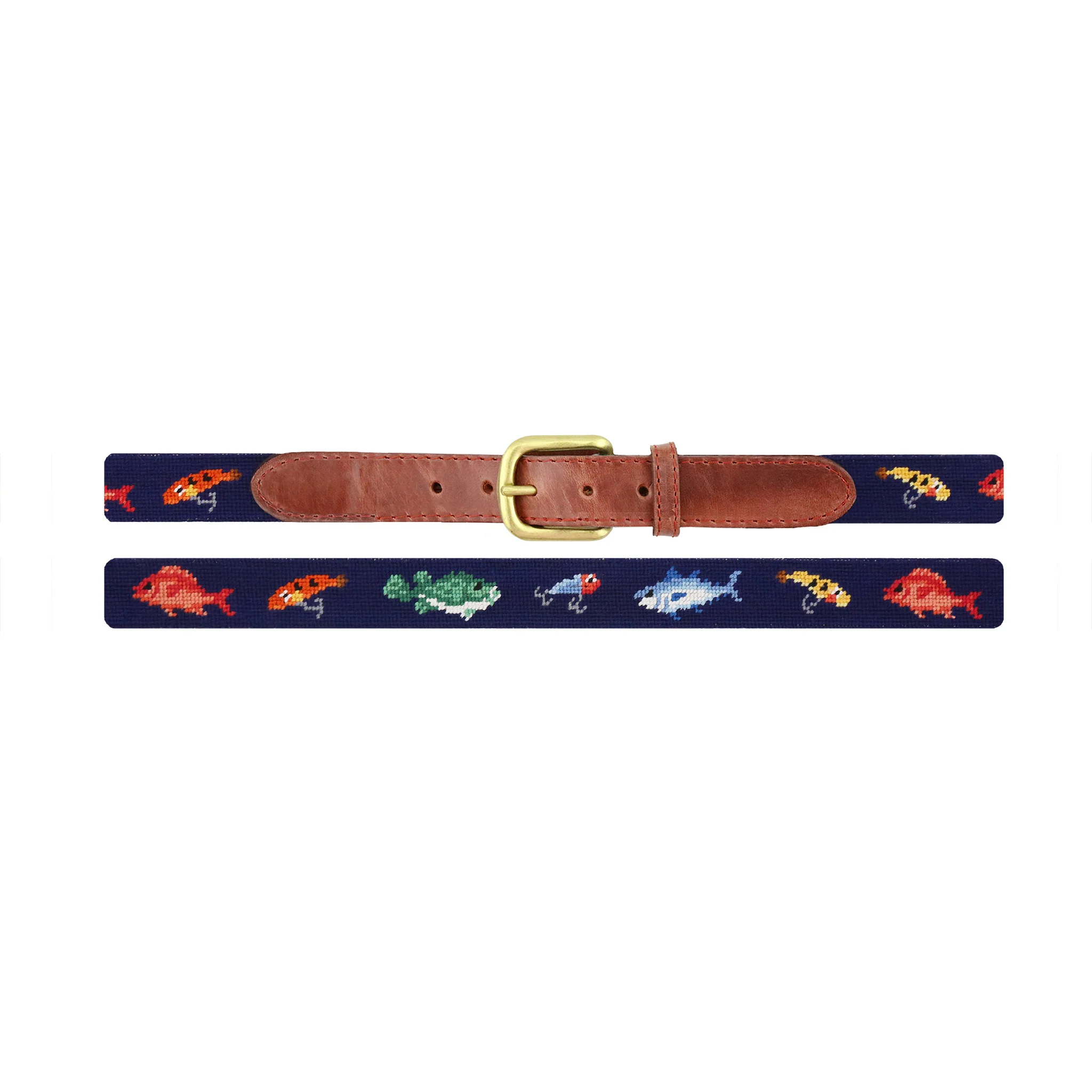 Monogrammed Fish and Tackle Children's Belt (Dark Navy) - Image 2