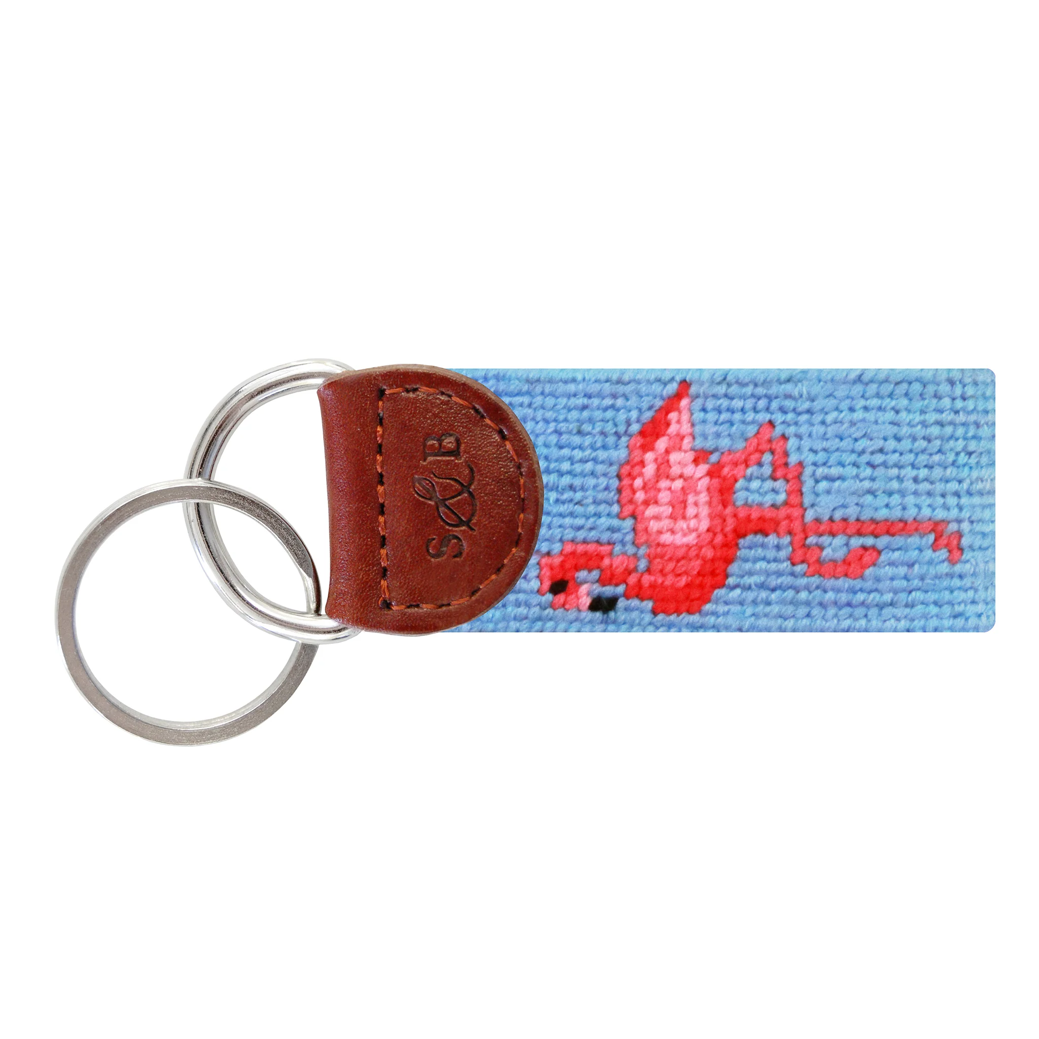Monogrammed Flamingo Key Fob (Light Blue)