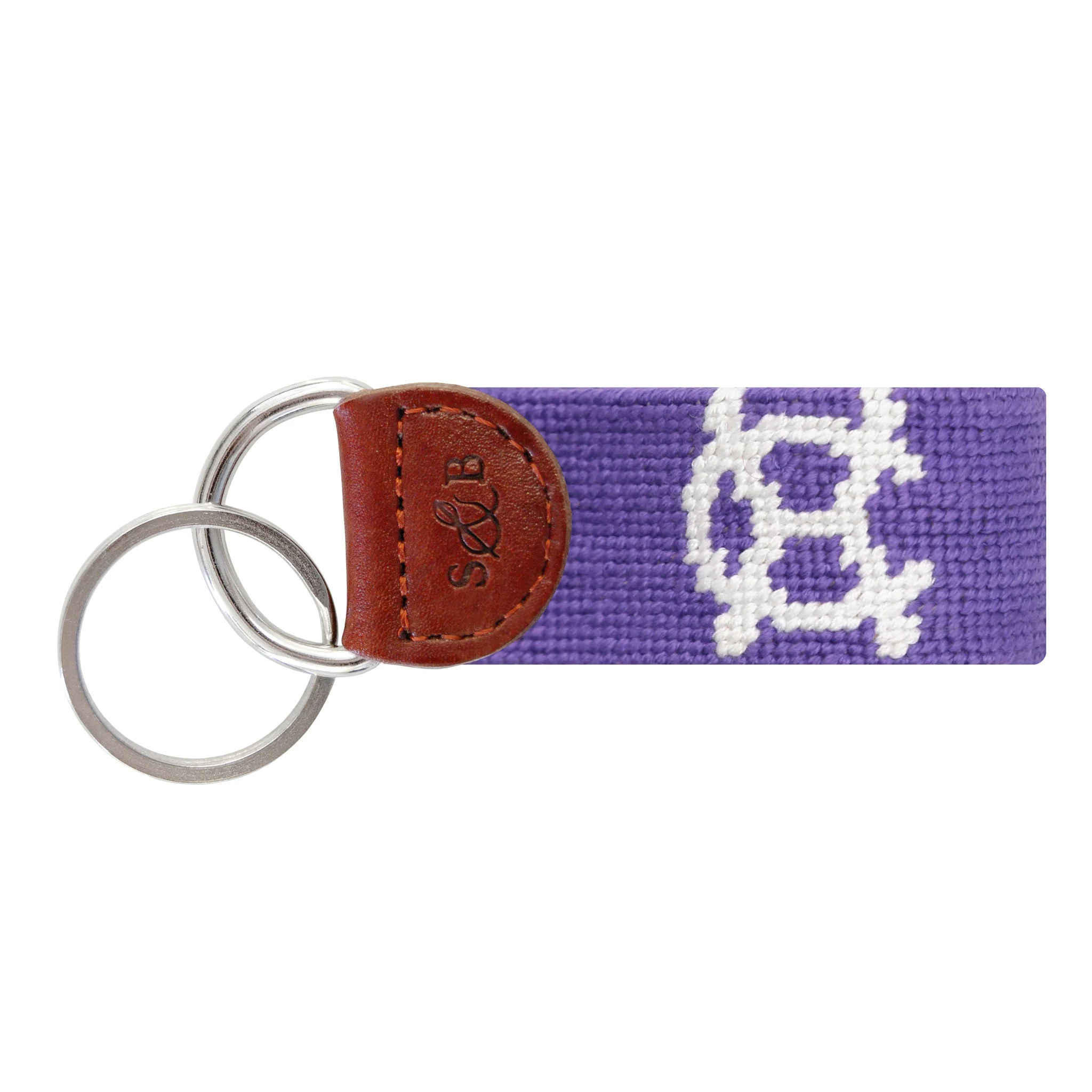 Monogrammed Holy Cross Key Fob (Purple)