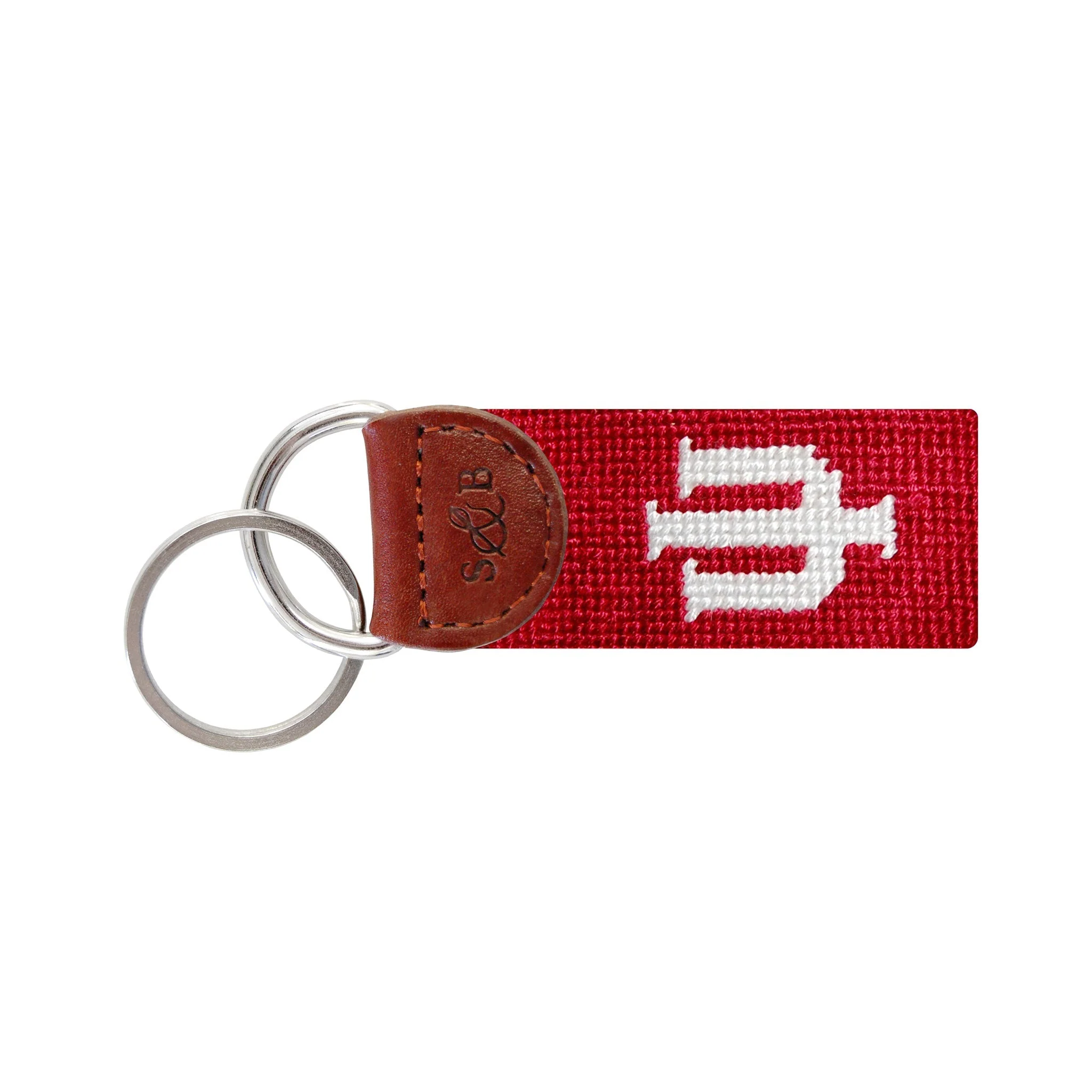 Monogrammed Indiana Key Fob (Light Garnet)